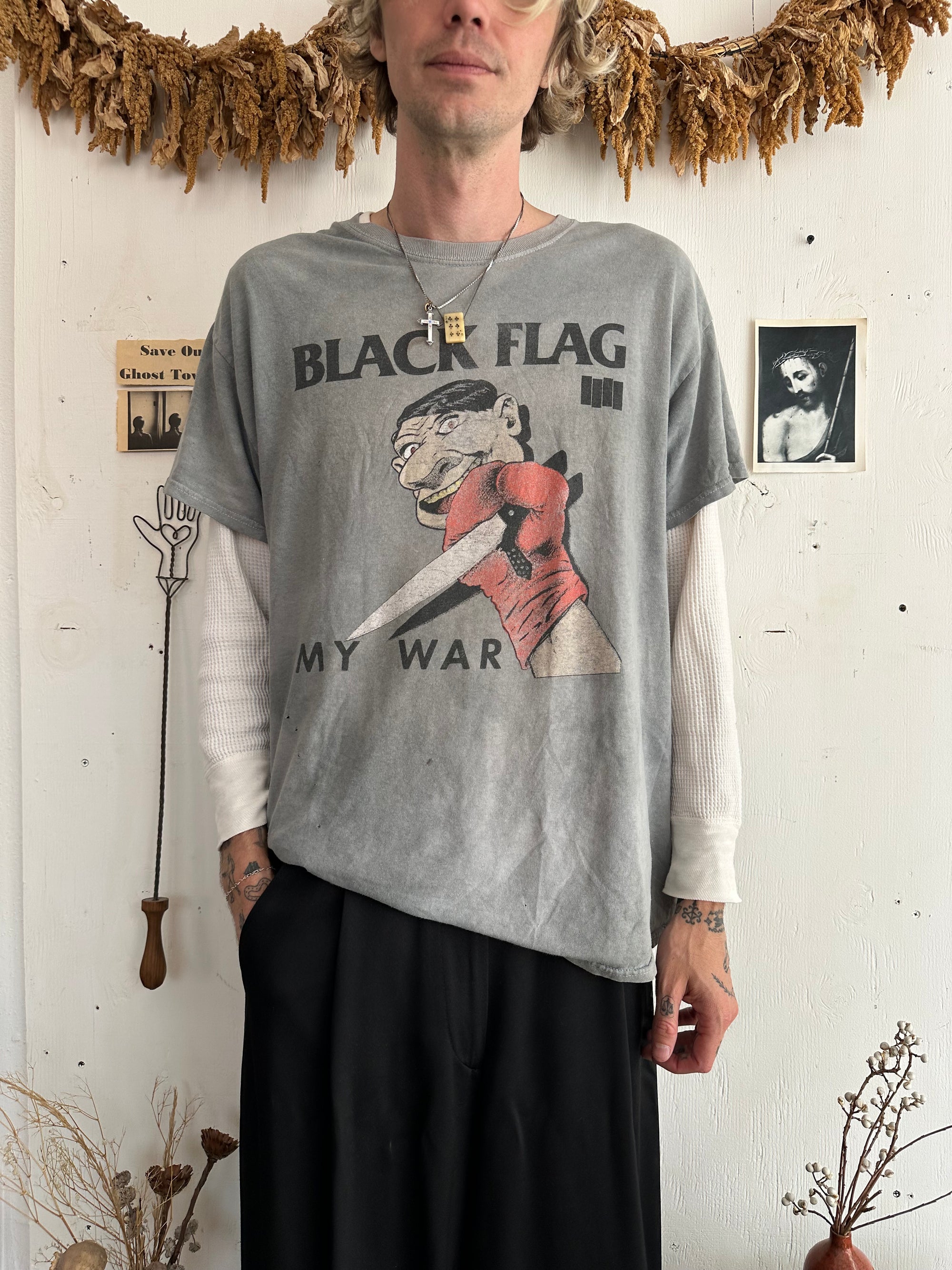 2000s Well Worn Black Flag My War Tee