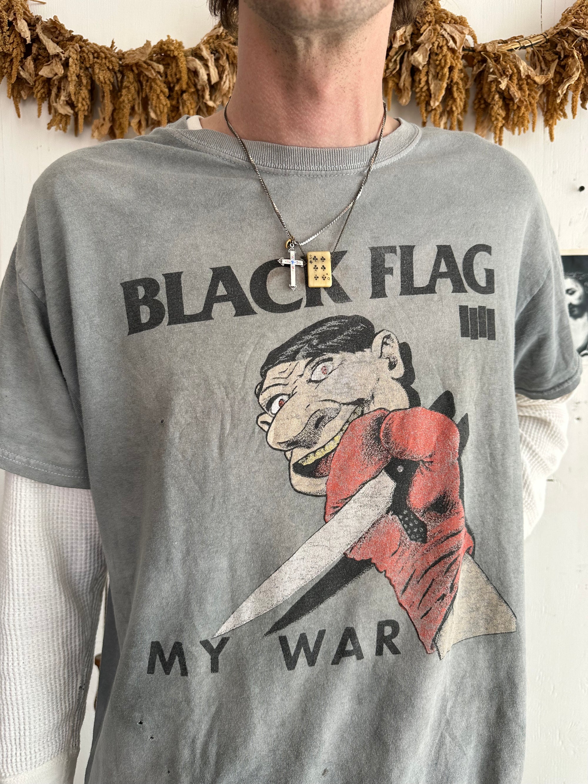 2000s Well Worn Black Flag My War Tee