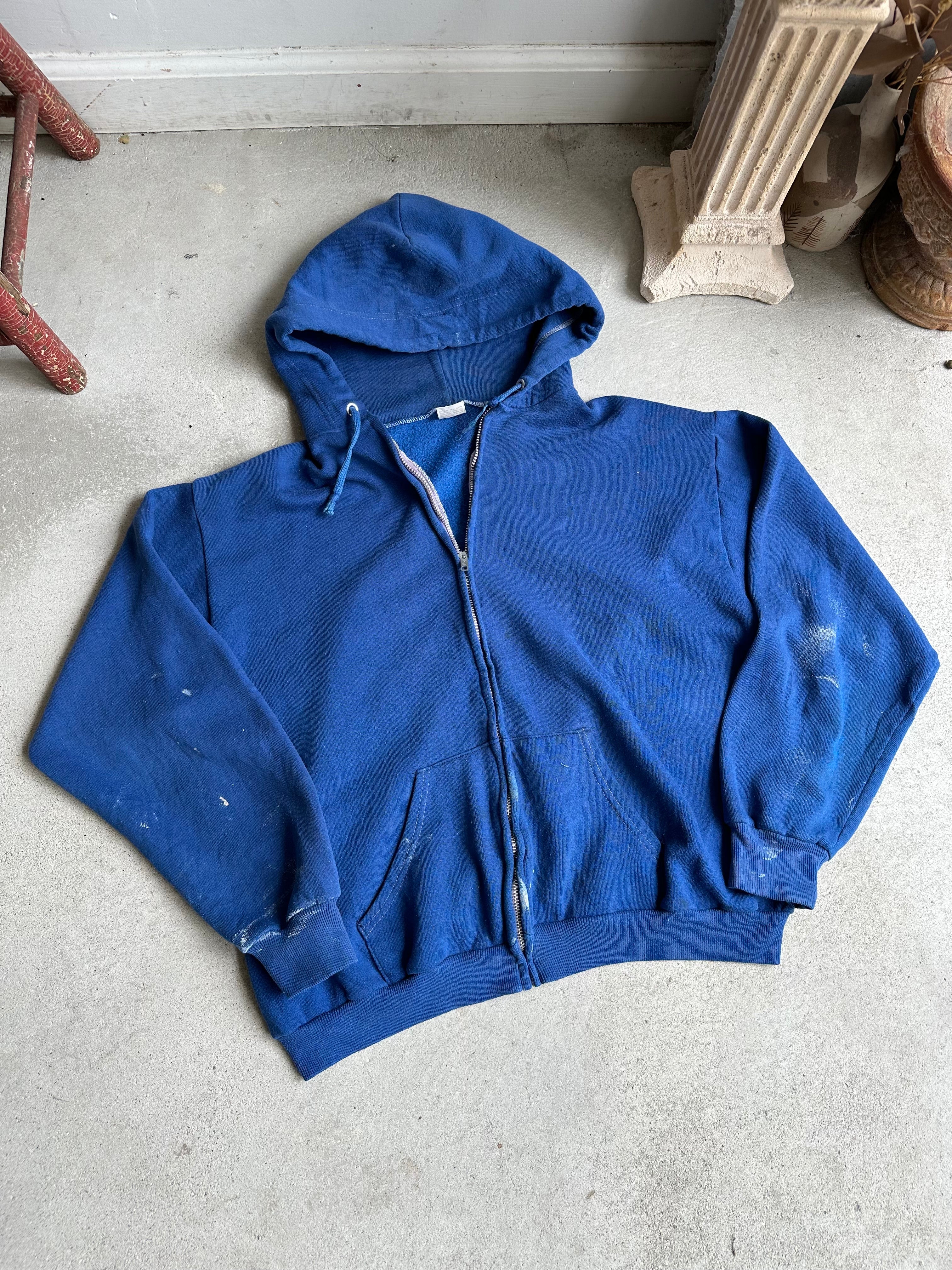 1980s Faded Blue Hoodie (S/M)