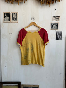 1970s Thrashed Port Arthur Yellow Jackets Tee (Boxy M)