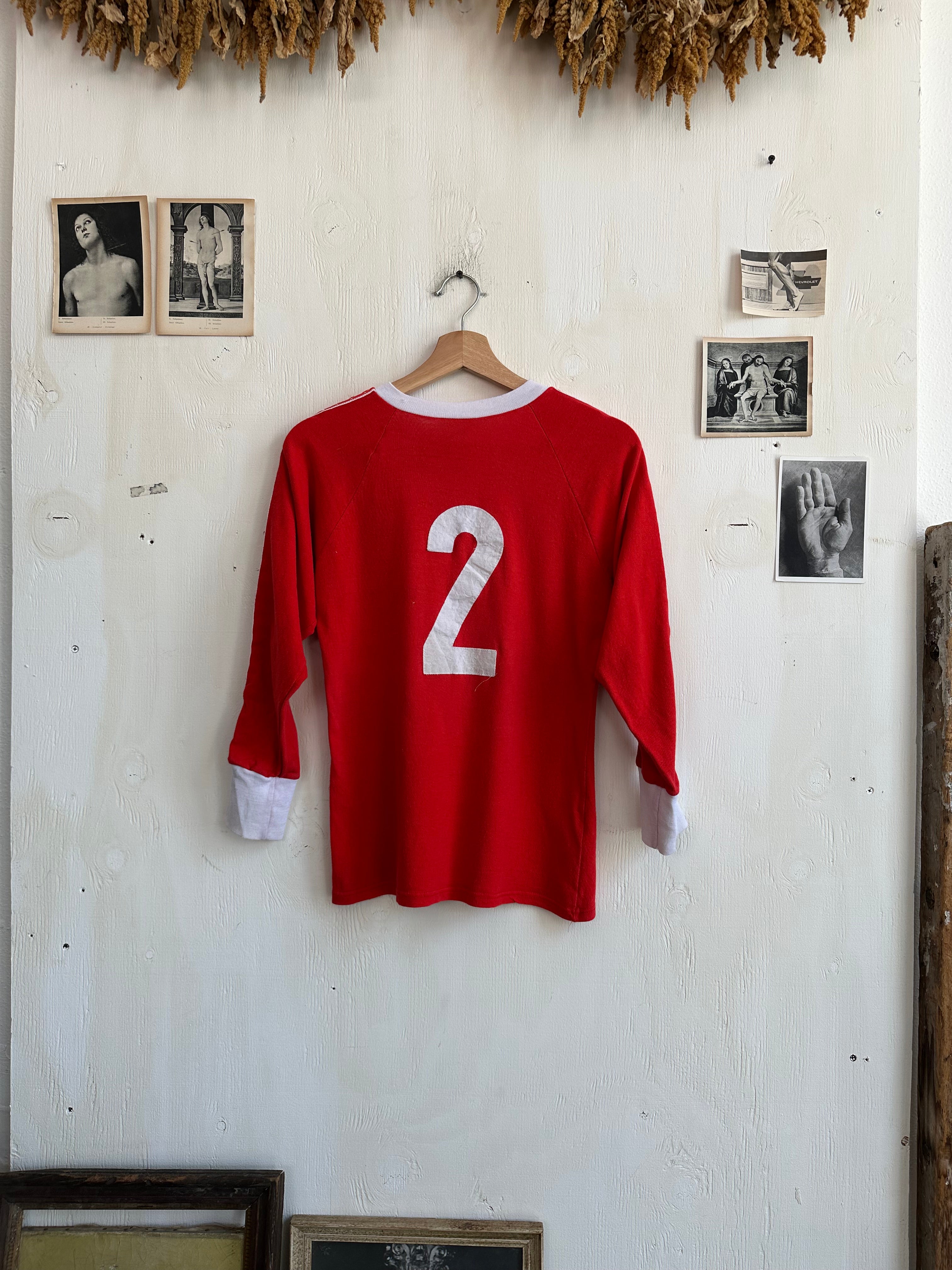 1970s Cotton Jersey Tee W/ Chevron Detail (S)