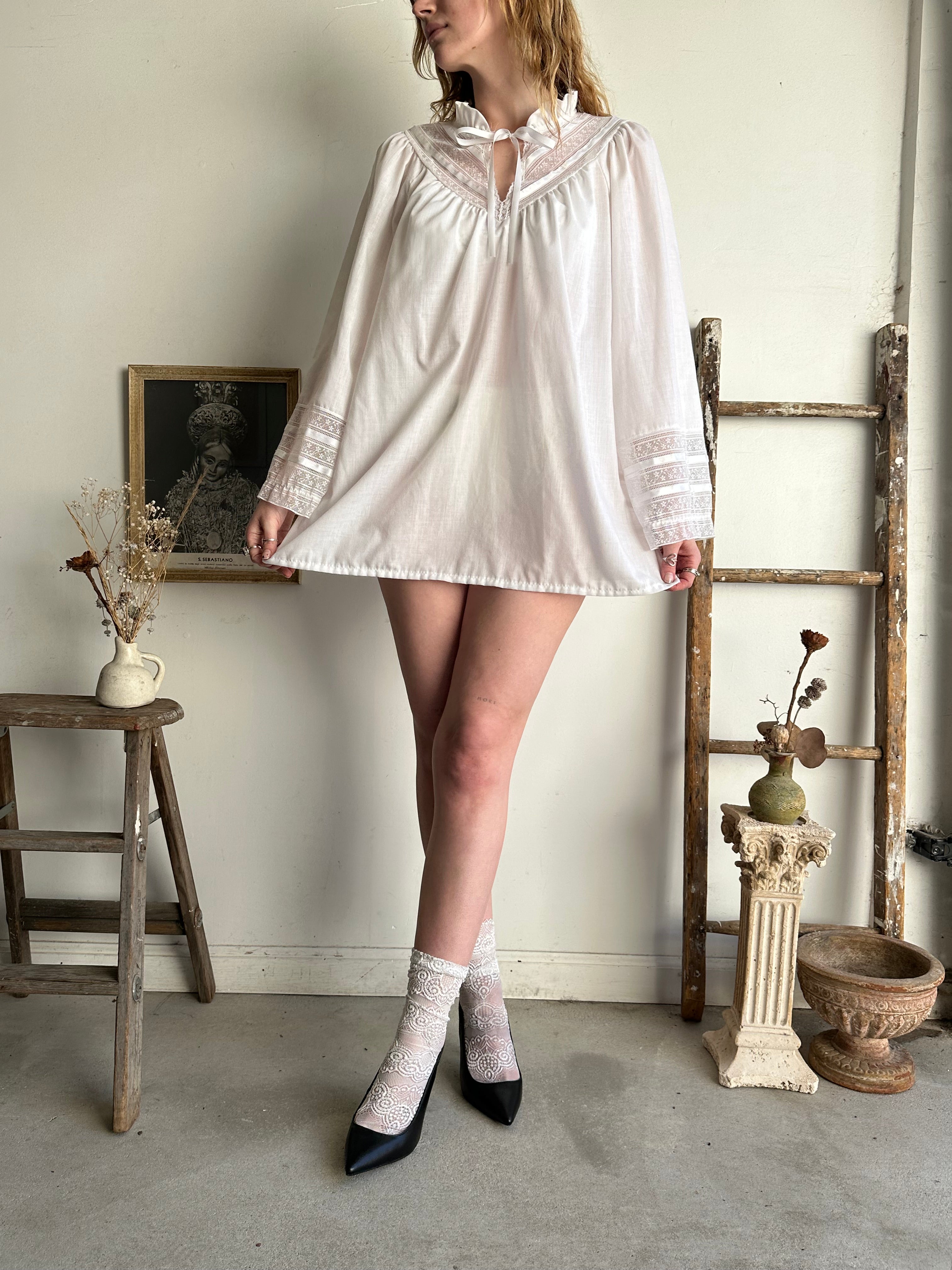 1970s Hemmed Mini Dress (S)