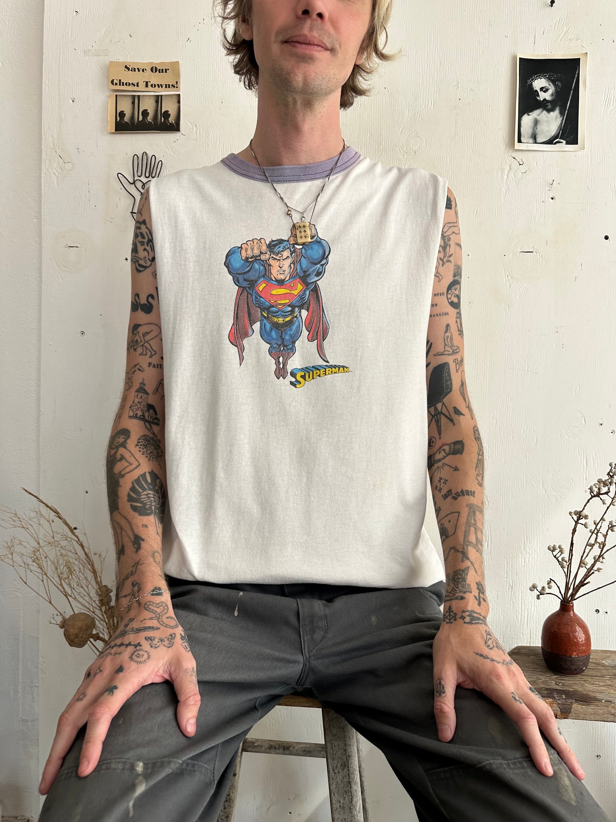 1980s Well Worn Superman Muscle Tee