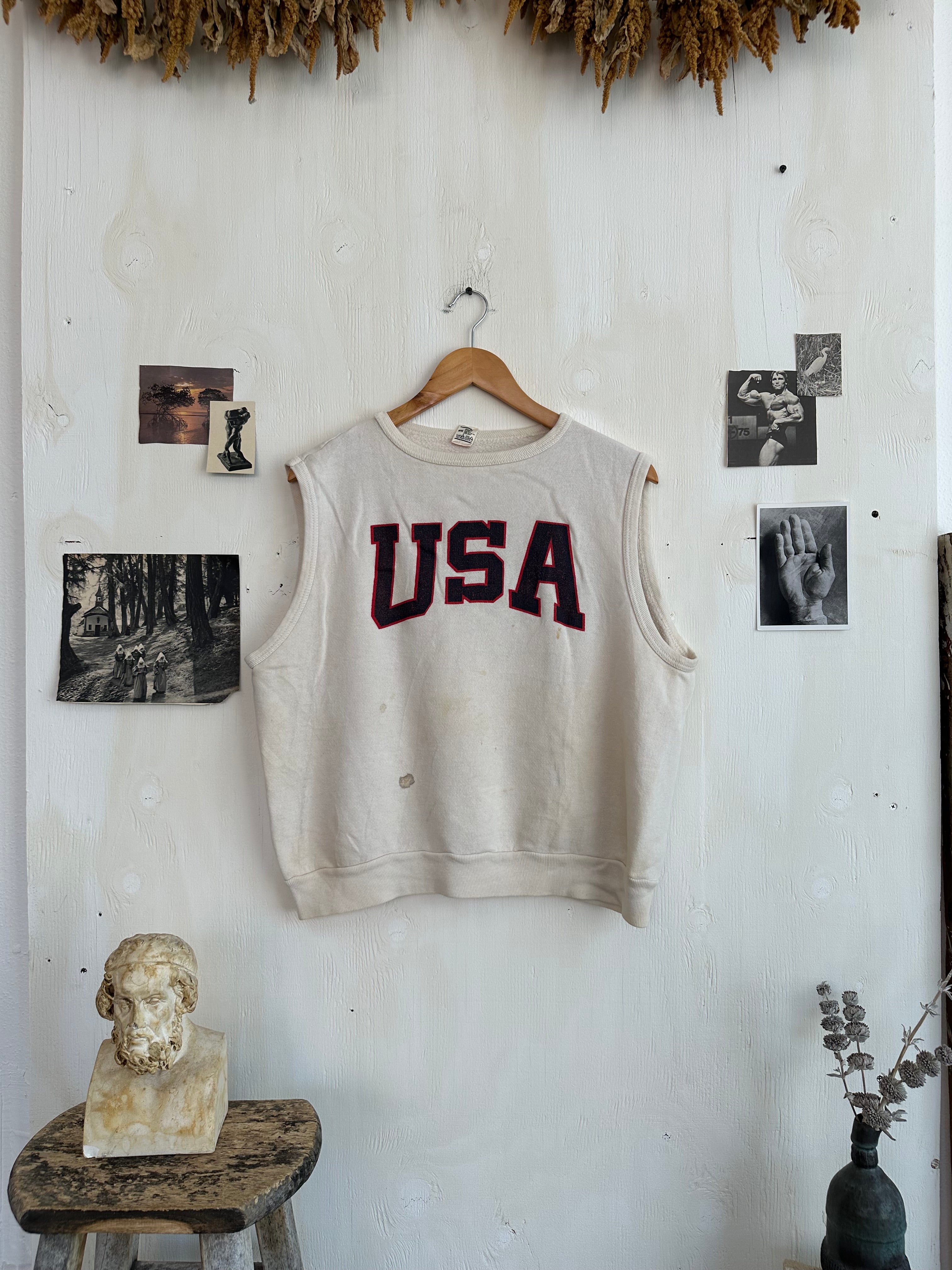 1980s USA Tank Top Sweatshirt (Boxy M/L)