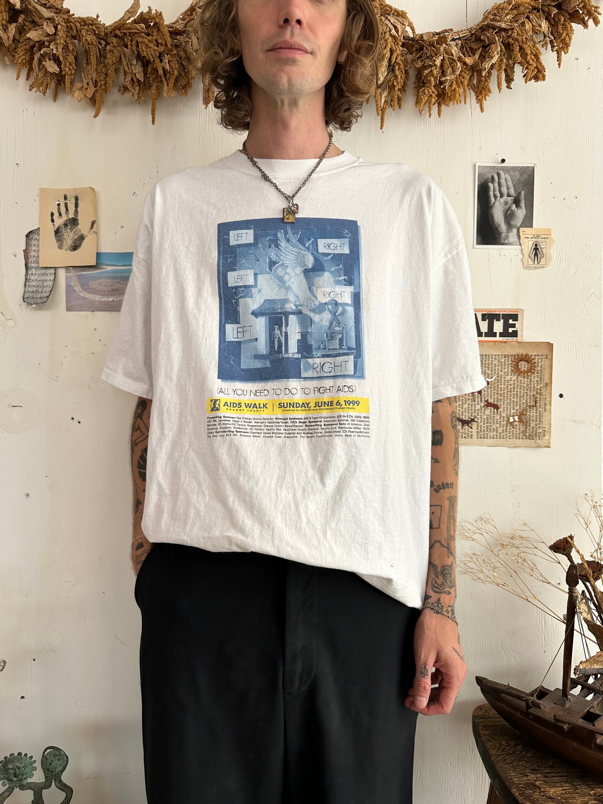 1999 Aids Walk T-Shirt W/ Witches Coven on the Back