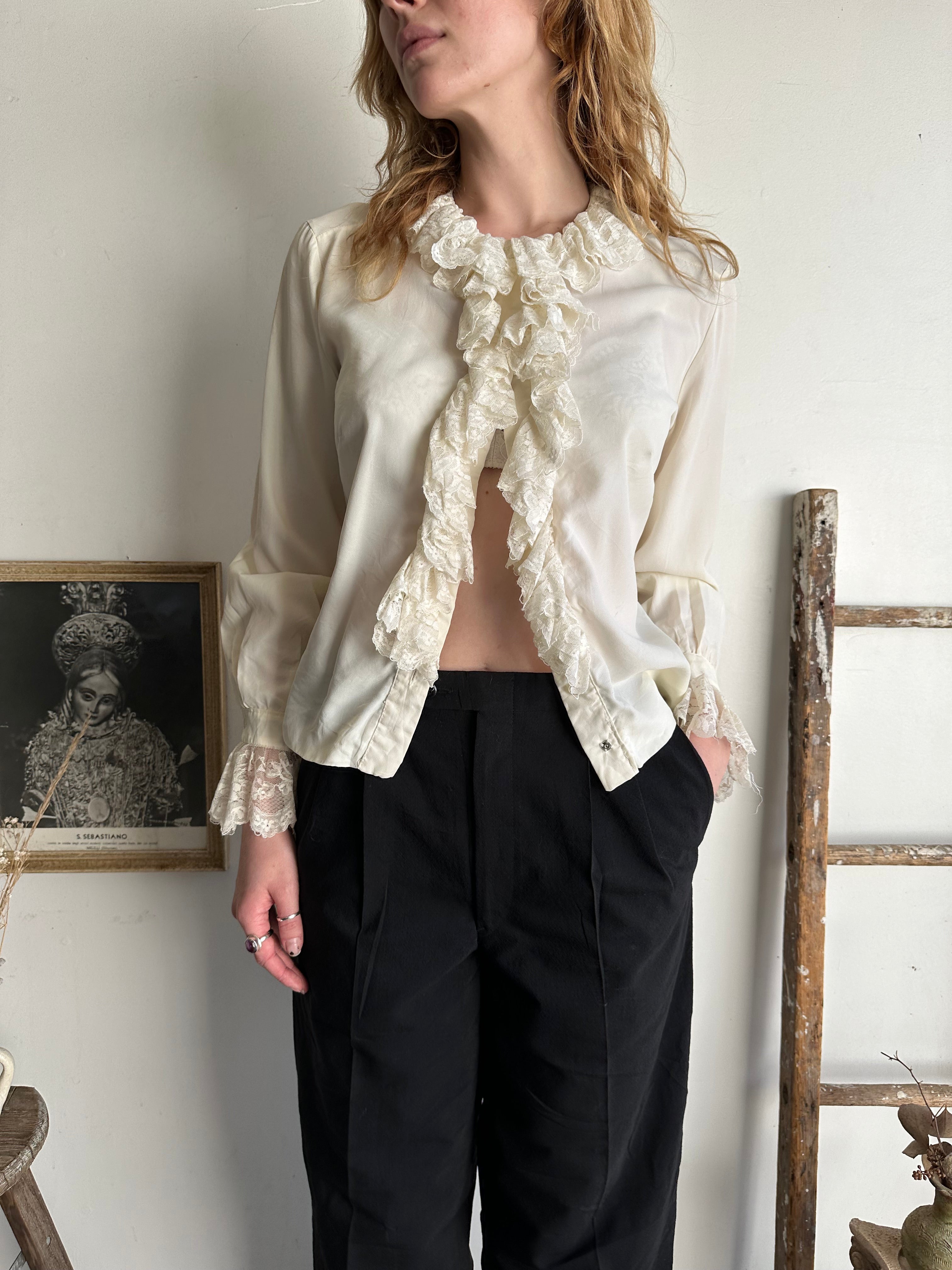 1970s Edwardian Style Shirt (S)