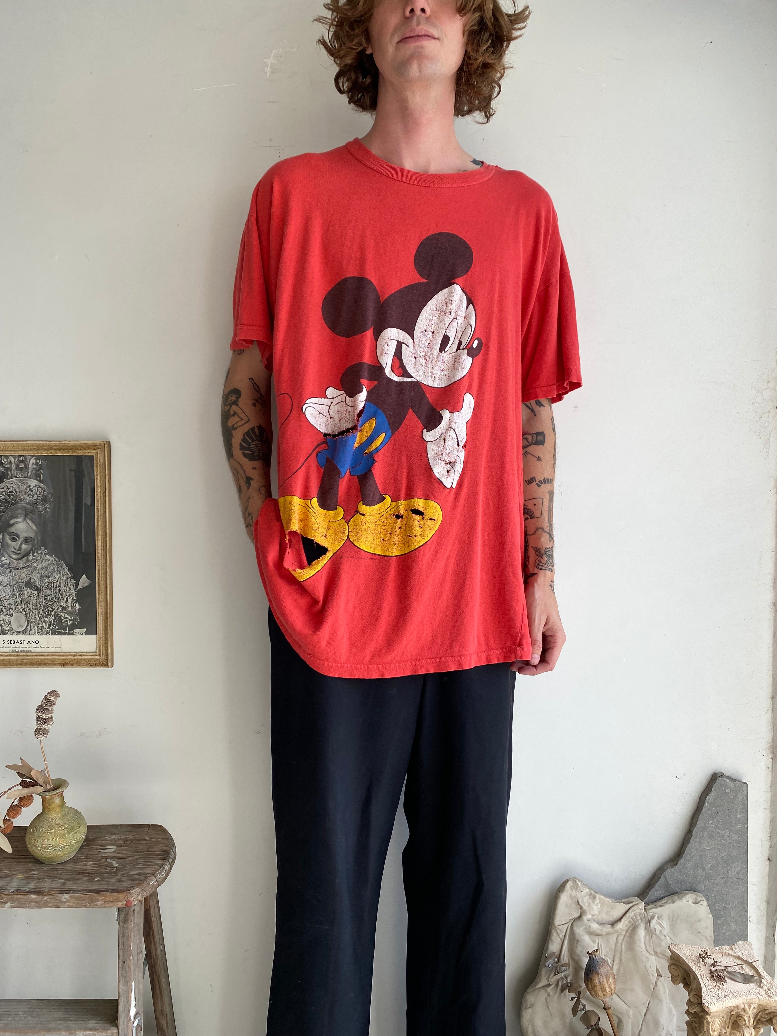 1990s Thrashed Micky Mouse T-Shirt (XXL)