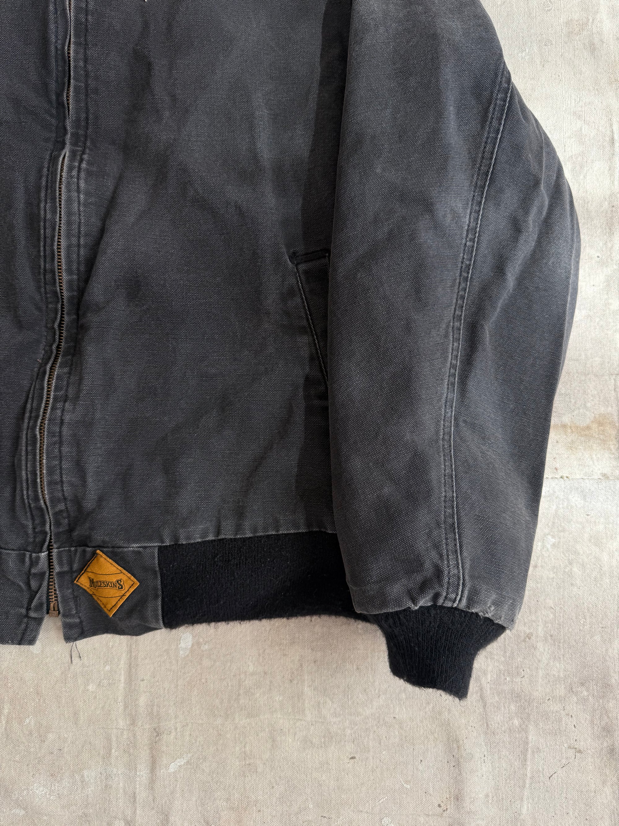 1990s Faded Black Work Jacket w/ Pins