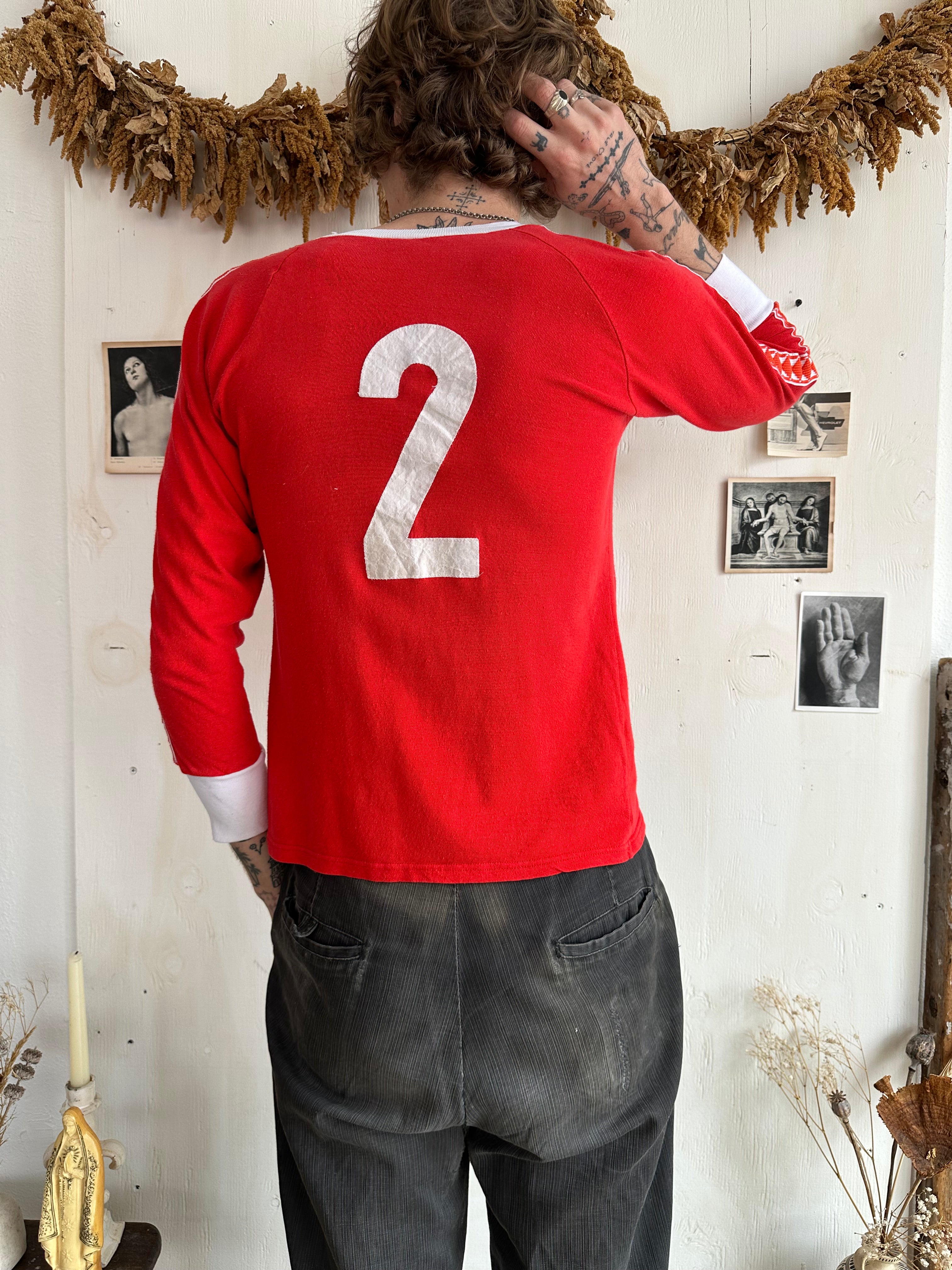 1970s Cotton Jersey Tee W/ Chevron Detail (S)