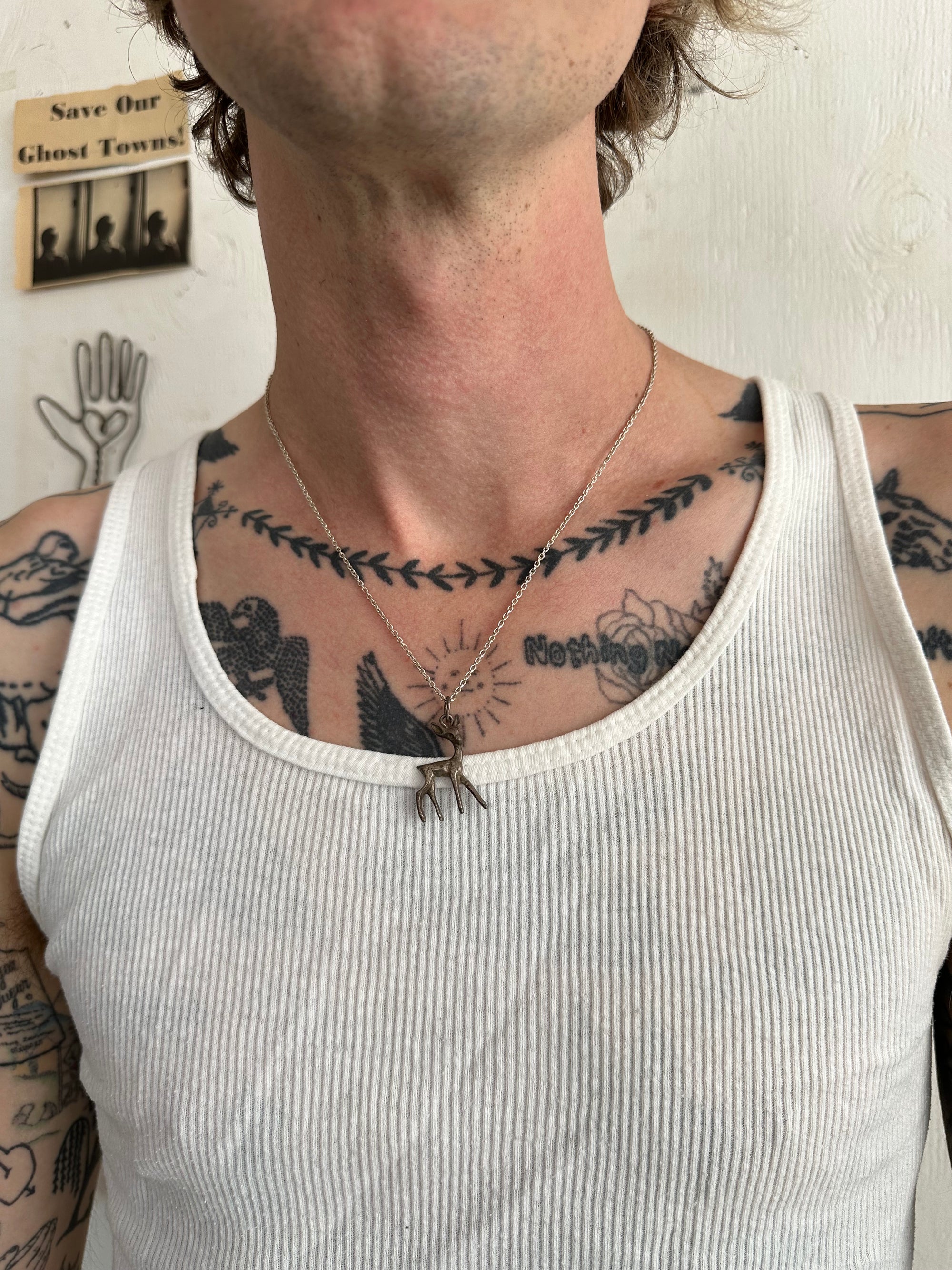 Vintage Deer Pendant Necklace