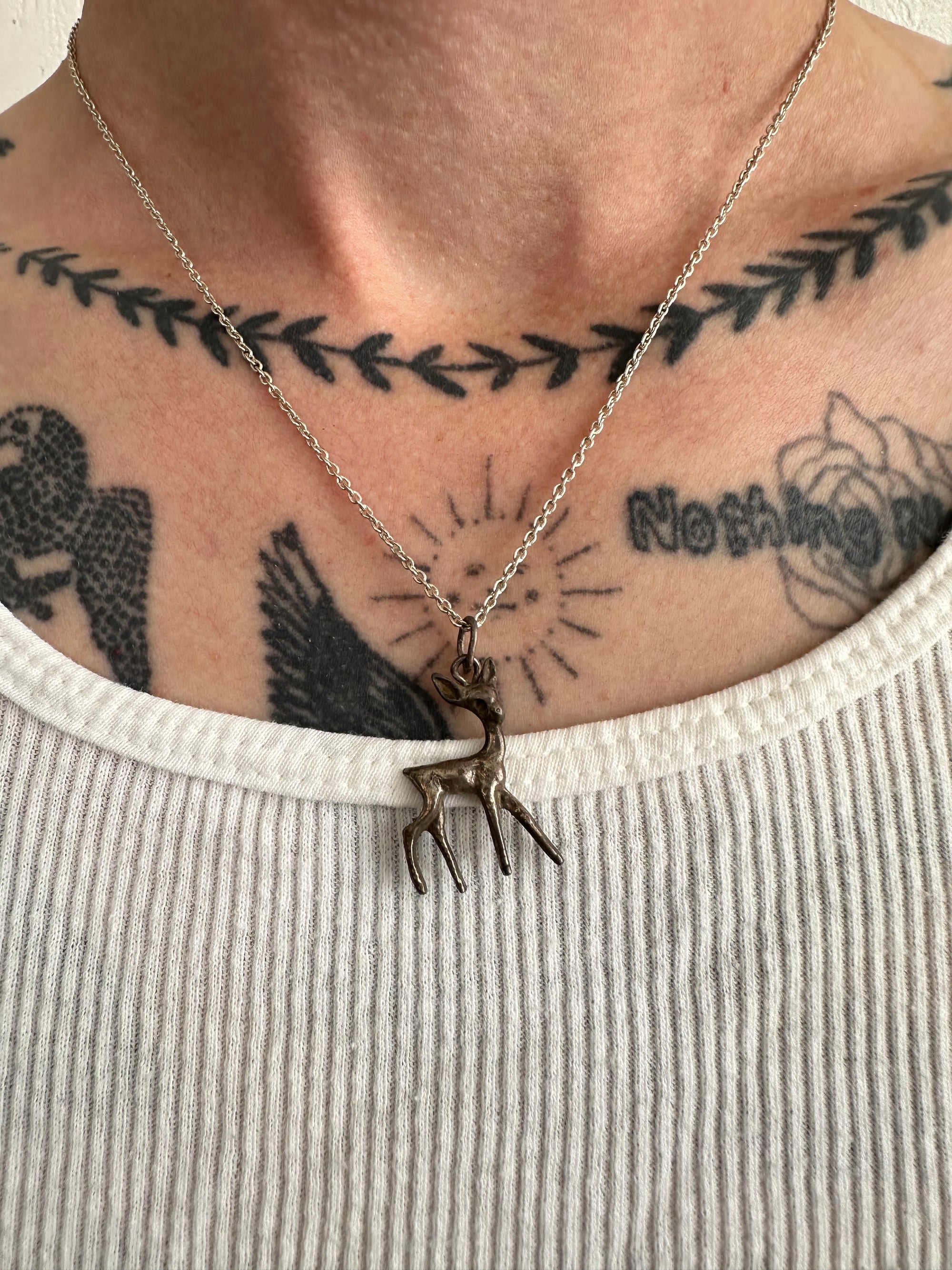 Vintage Deer Pendant Necklace