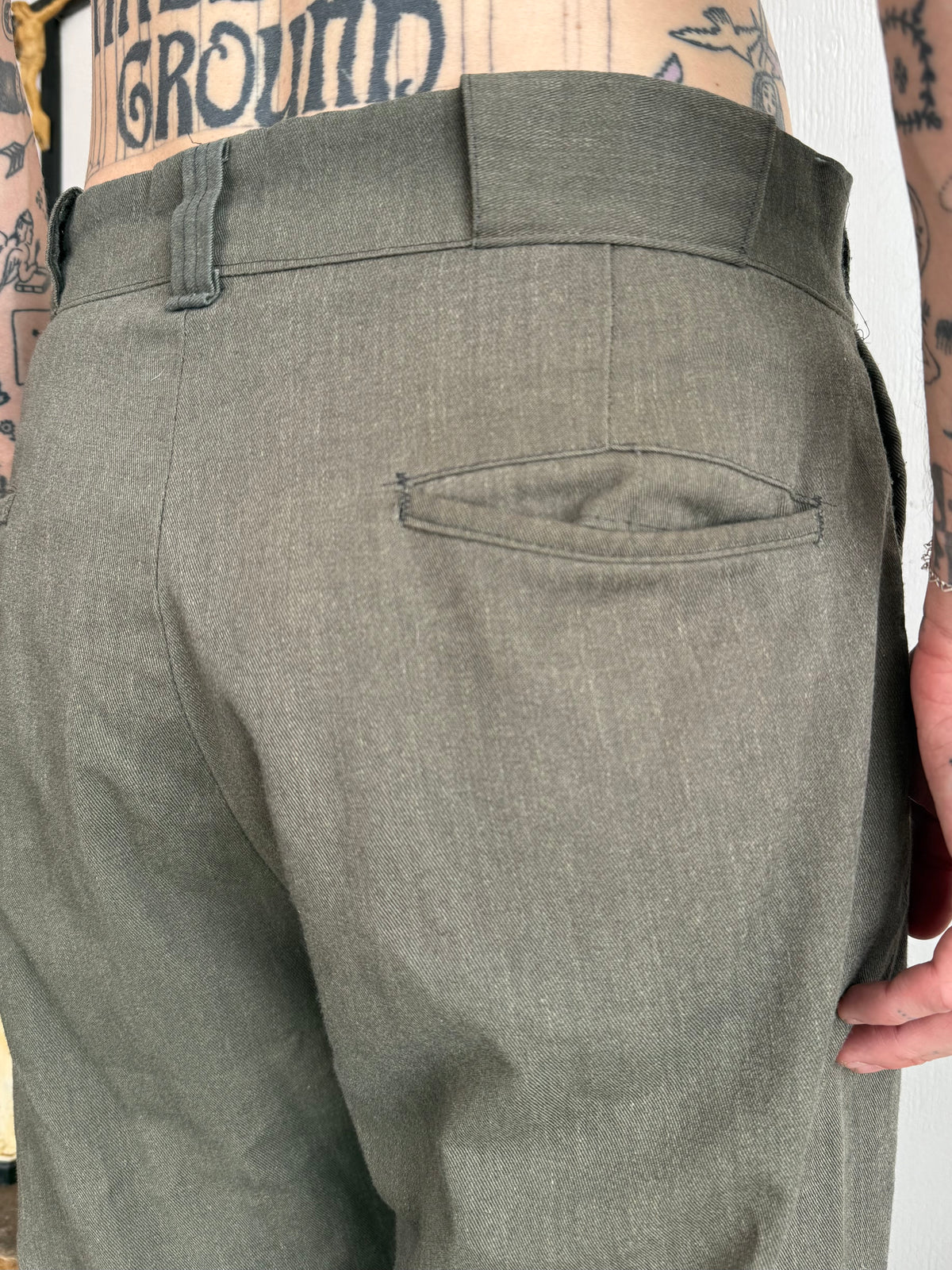 1960s Well Worn Green Trousers