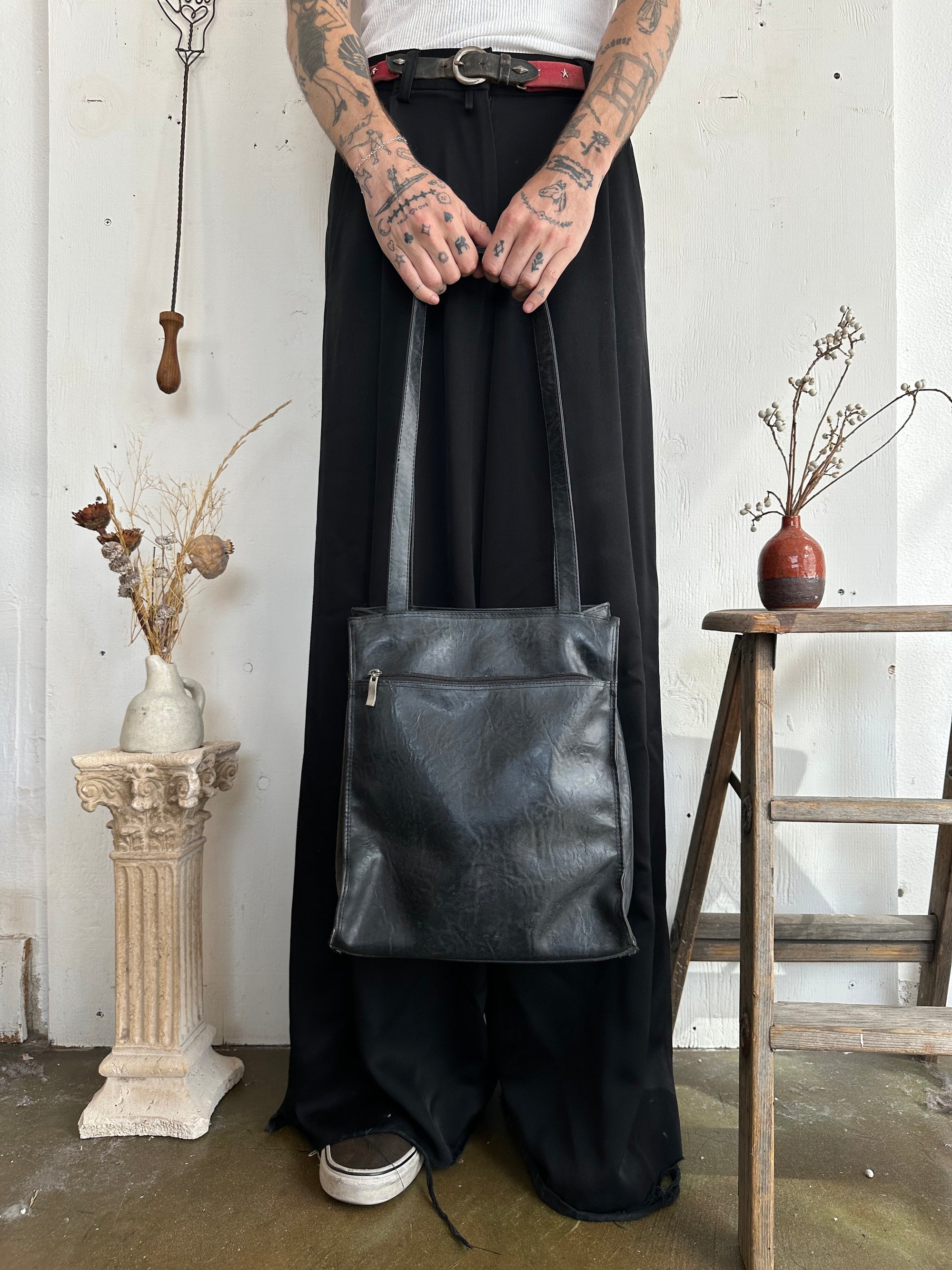 Vintage Black Leather Bag