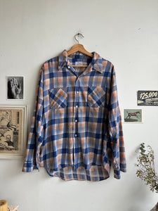 1960s Faded Plaid Overshirt (Boxy L)