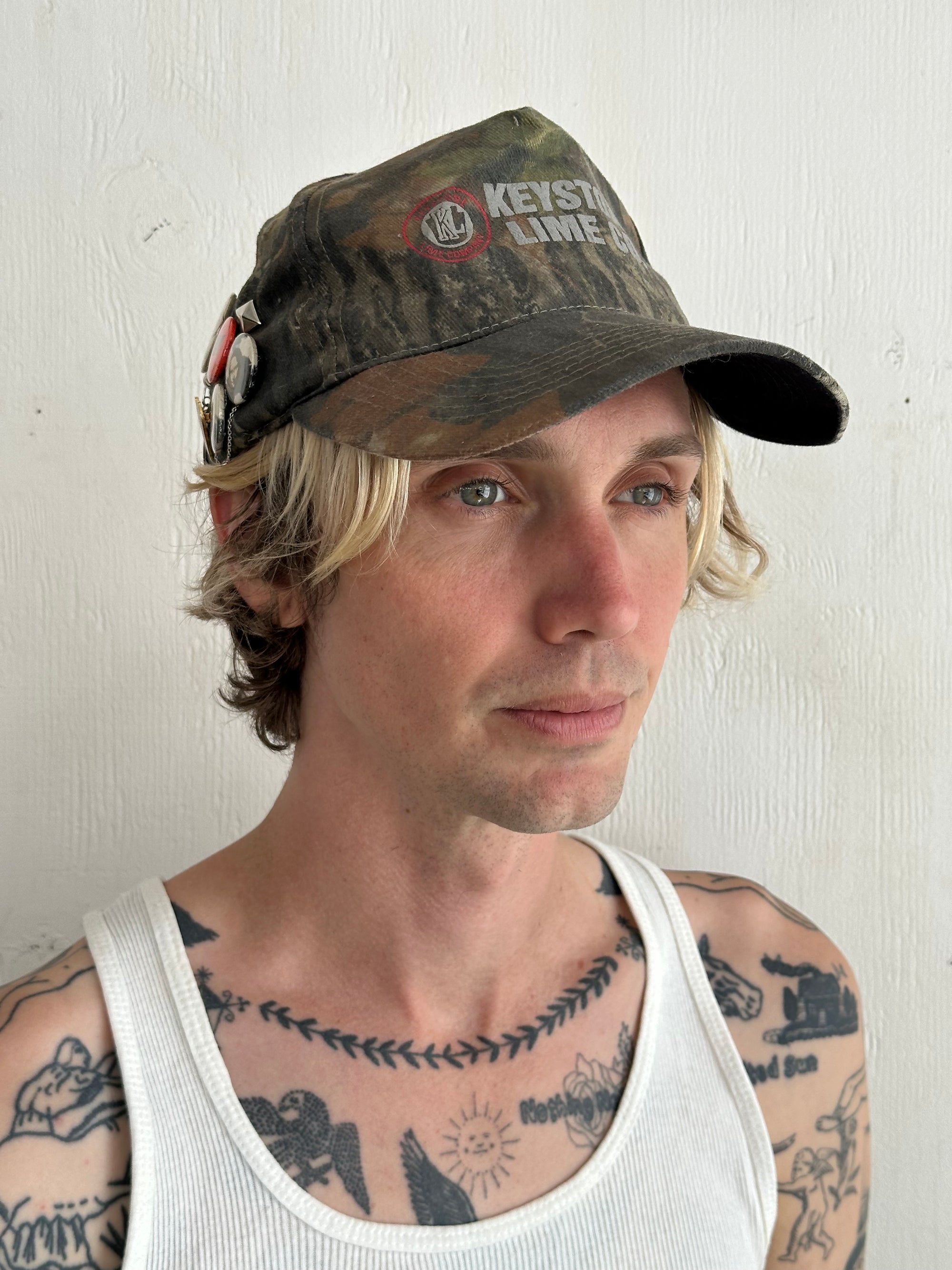 Camo Hat W/ Pins and Studs