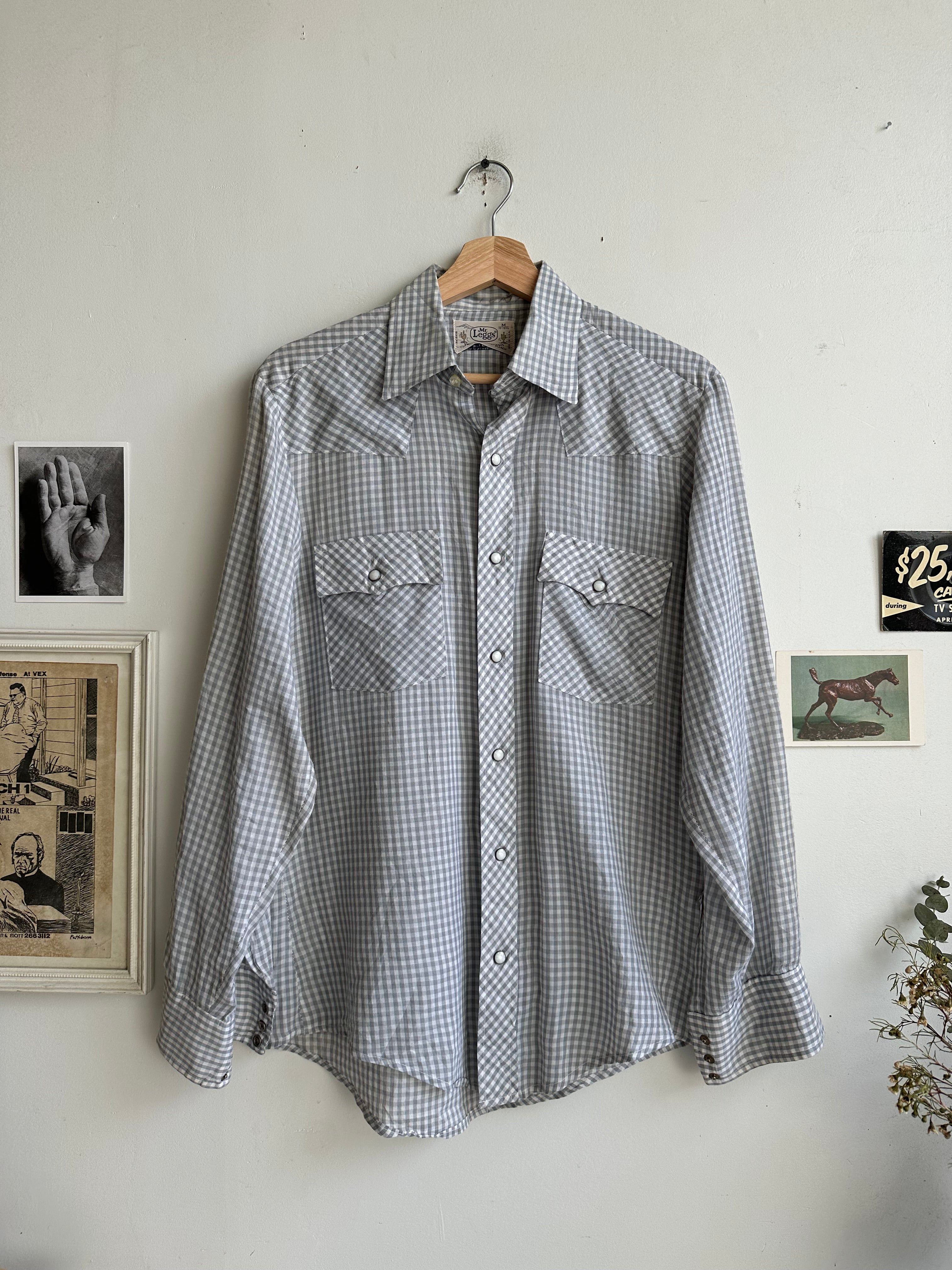 1970s Gray Plaid Shirt (L/XL)