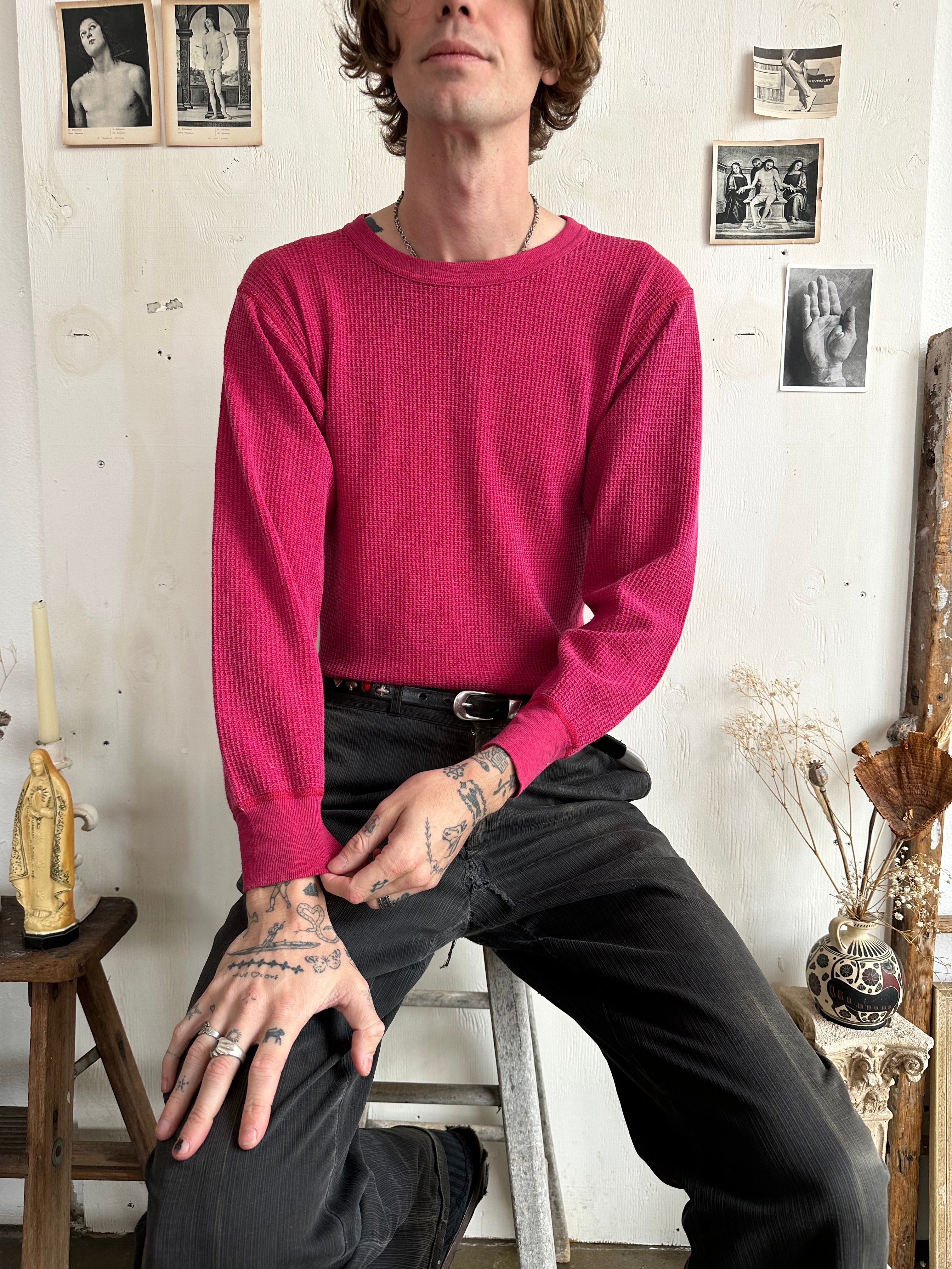 1970s Sunfaded Red Thermal (M/L)
