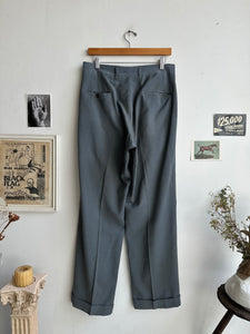 1940s/1950s Well-Worn Gray Pleated Trousers (31 x 31)