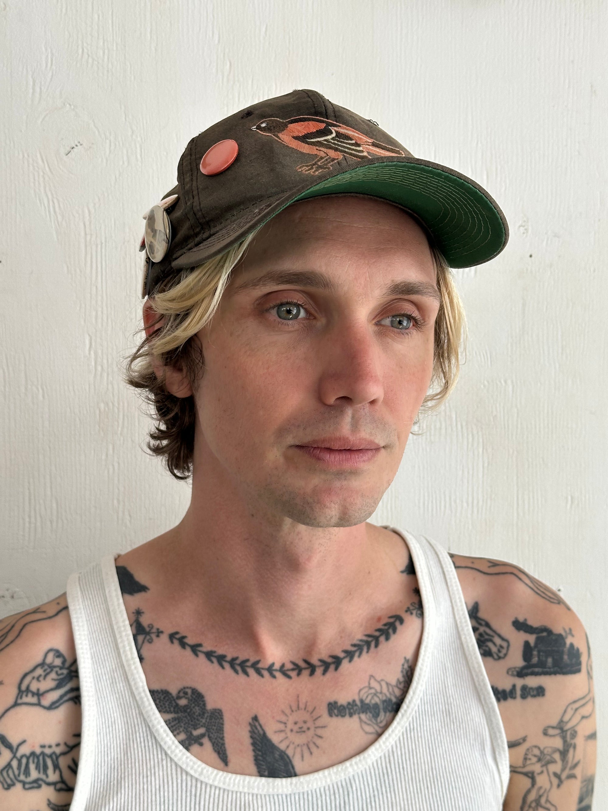 Sunfaded Bird Hat W/ Pins