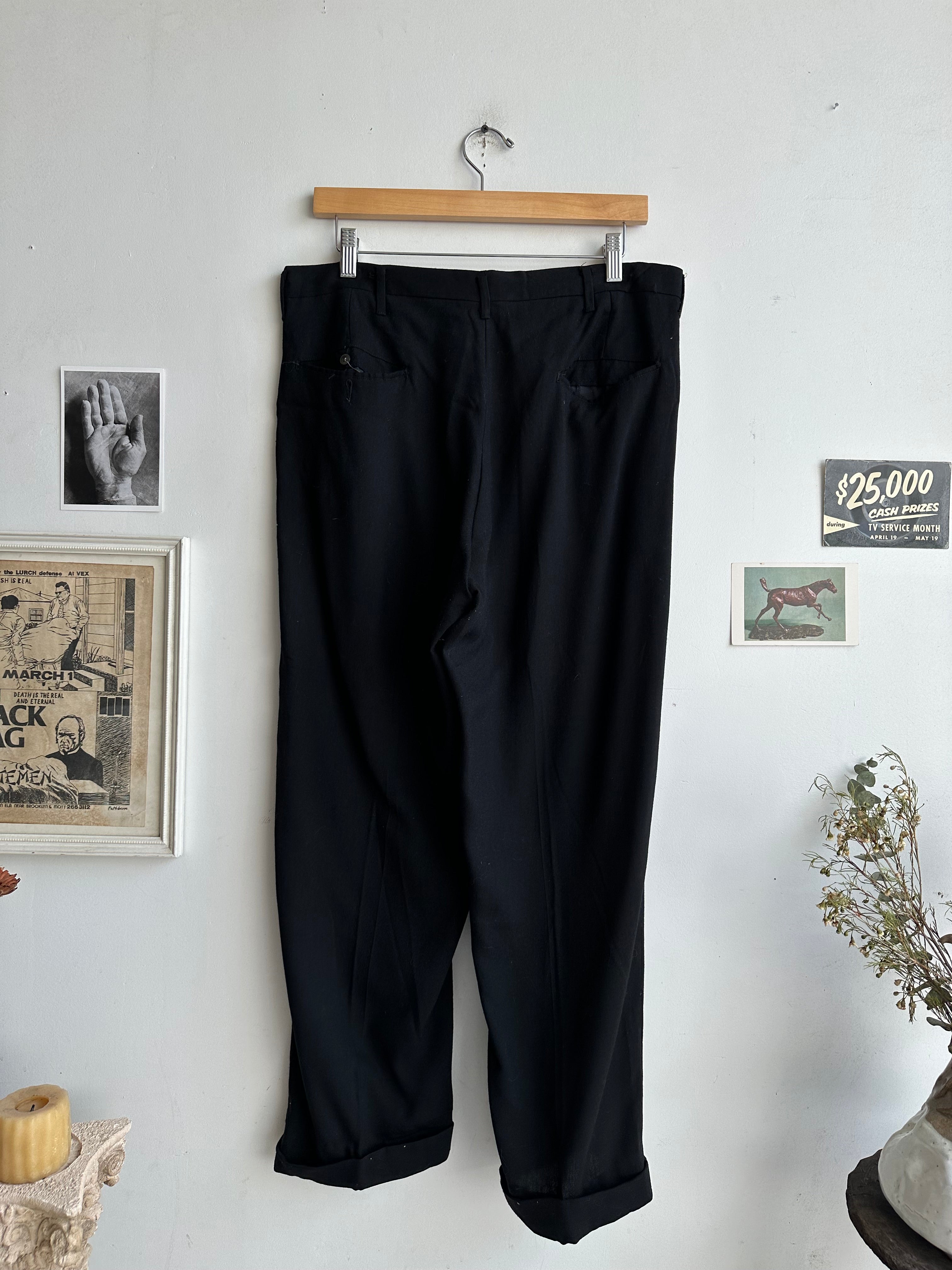 1980s Well-Worn Black Women’s Trousers (35 x 26)