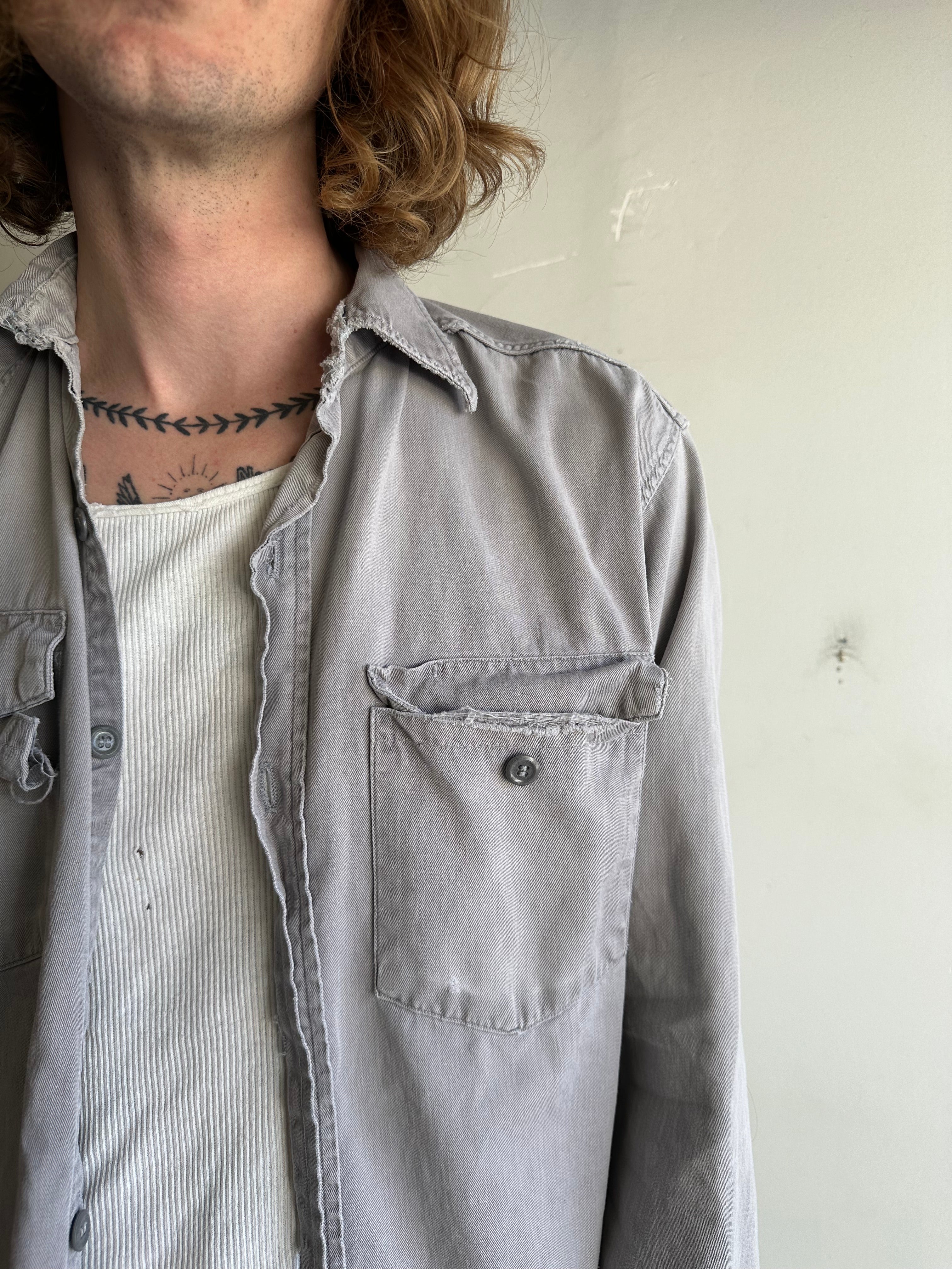 1970s Slate Gray Work shirt (XXL)