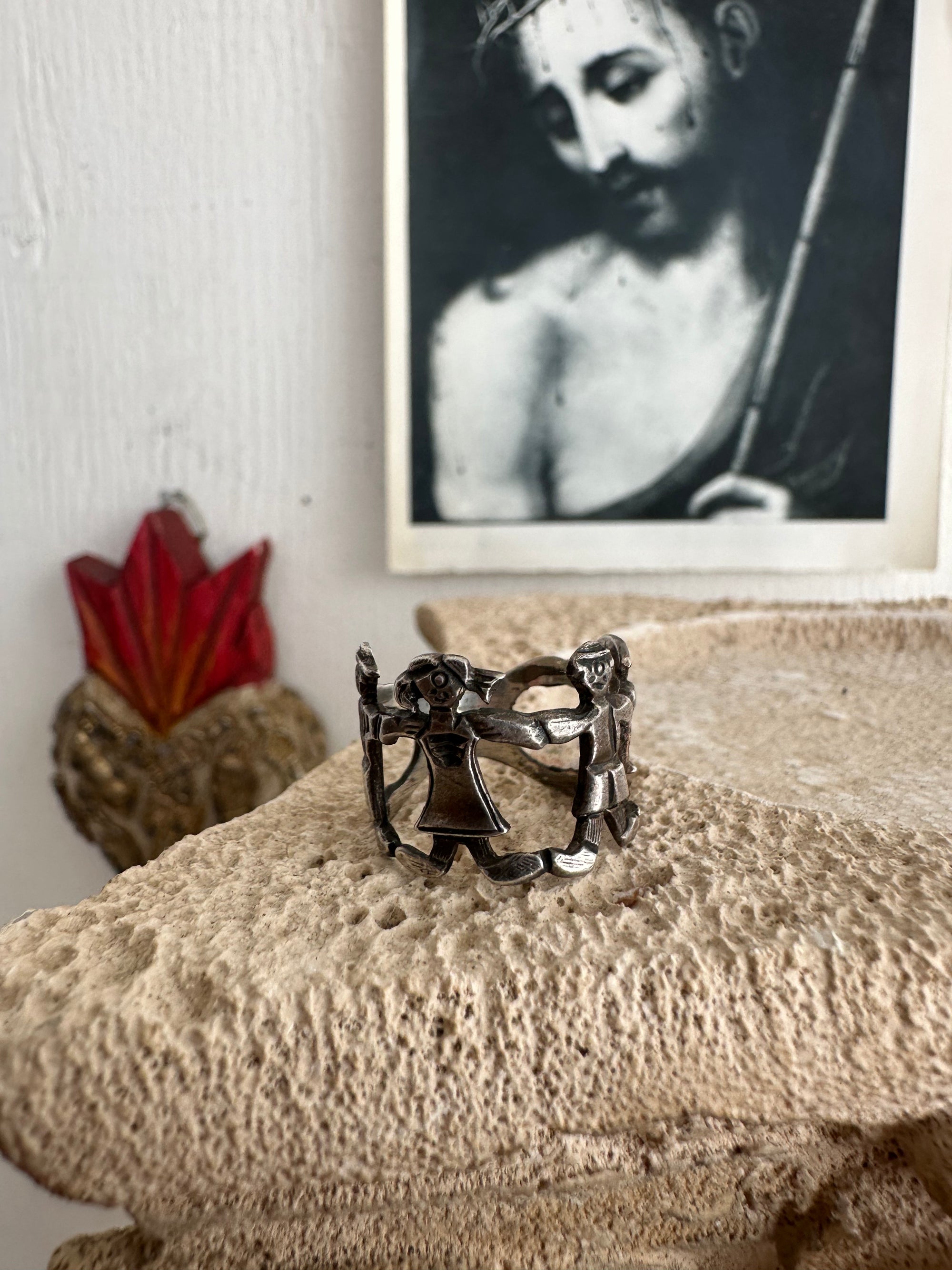 Vintage Sterling Silver Around the Rosie Ring