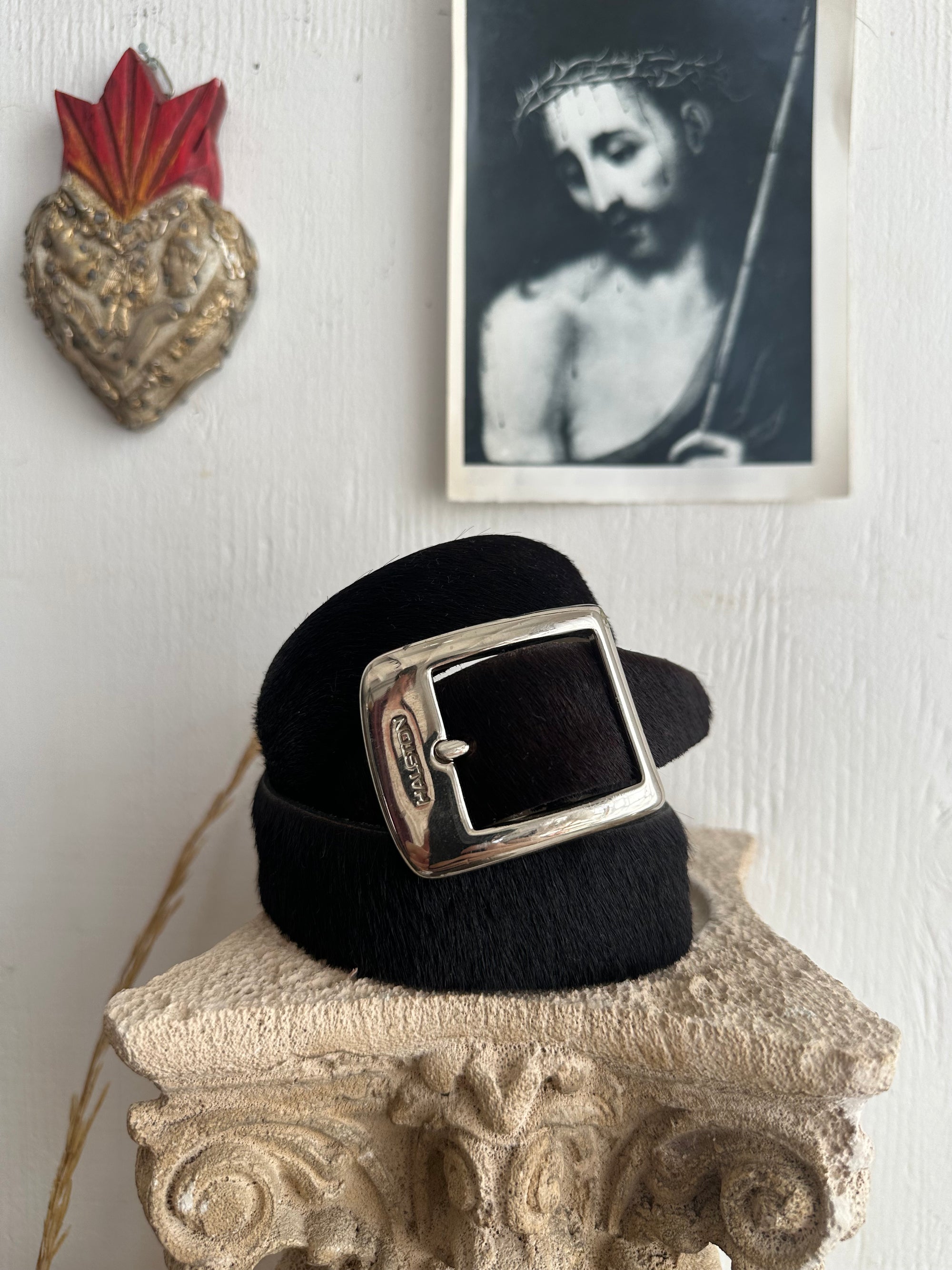 1980s Halston Cow Hide Belt