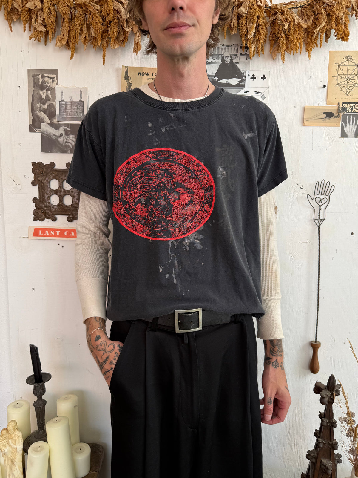1990s Chinese Dragon and Phoenix Tee