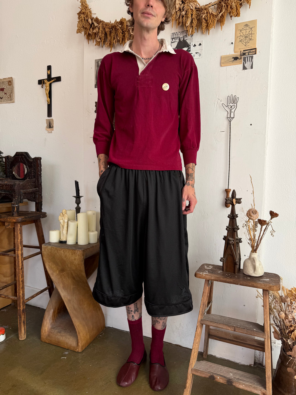 1950s Maroon Rugby Shirt W/ Pin