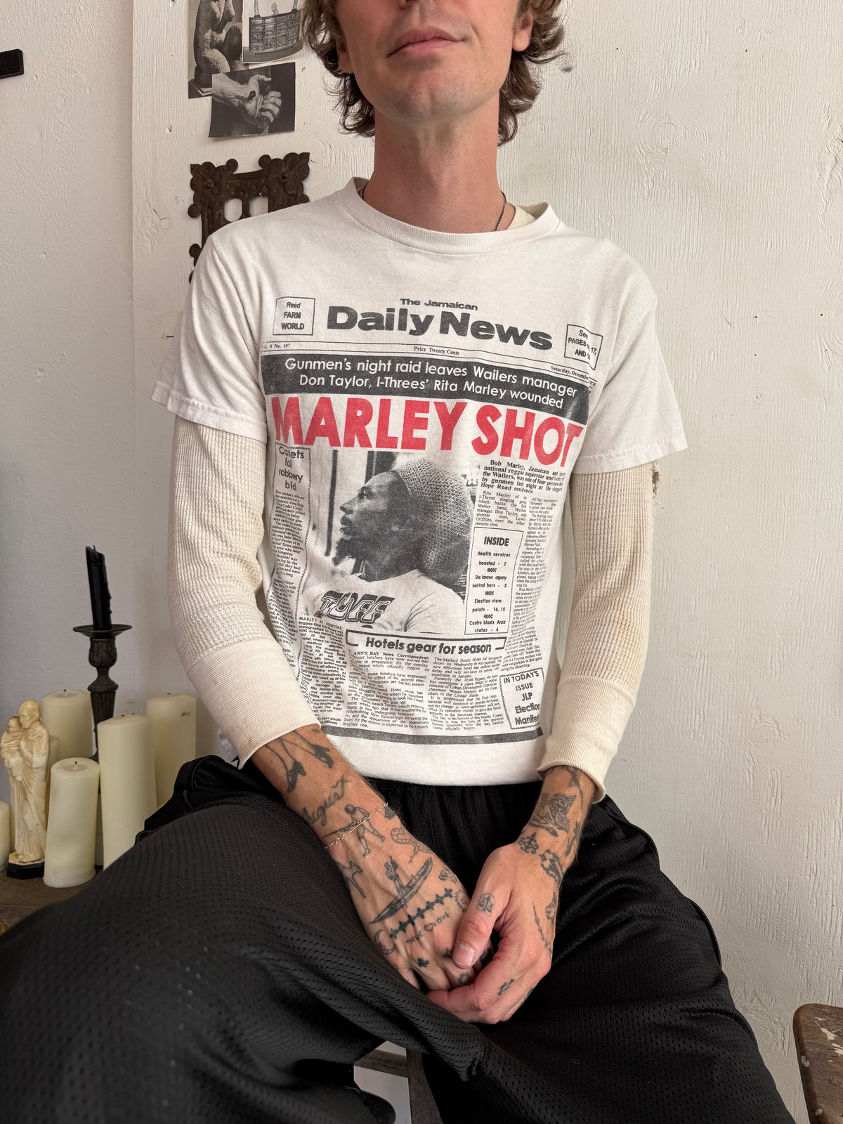 2000s Marley Shot Tabloid Tee