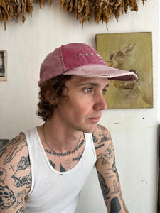 Studded & Hand Repaired Red Cap