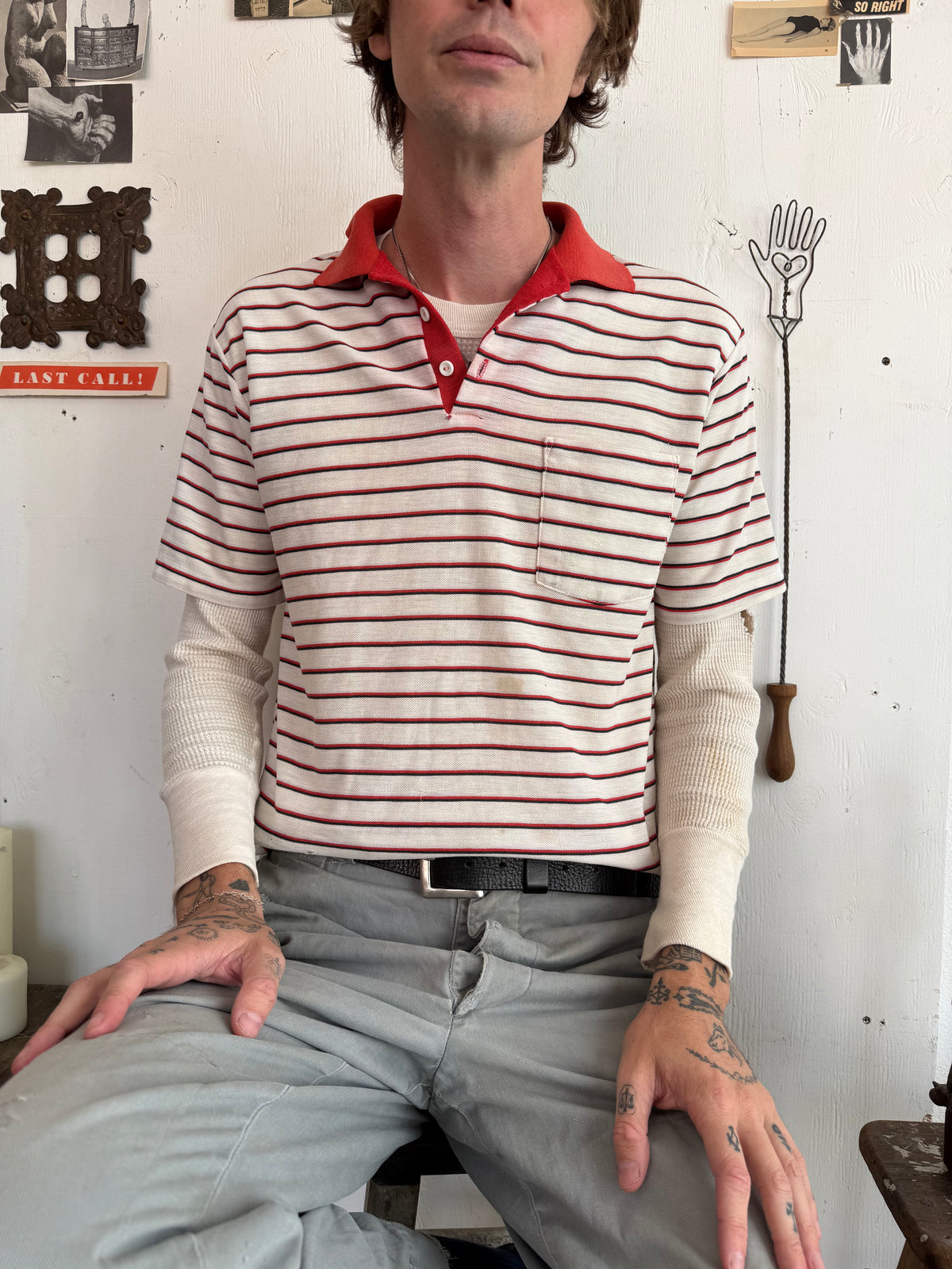 1970s Striped Polo