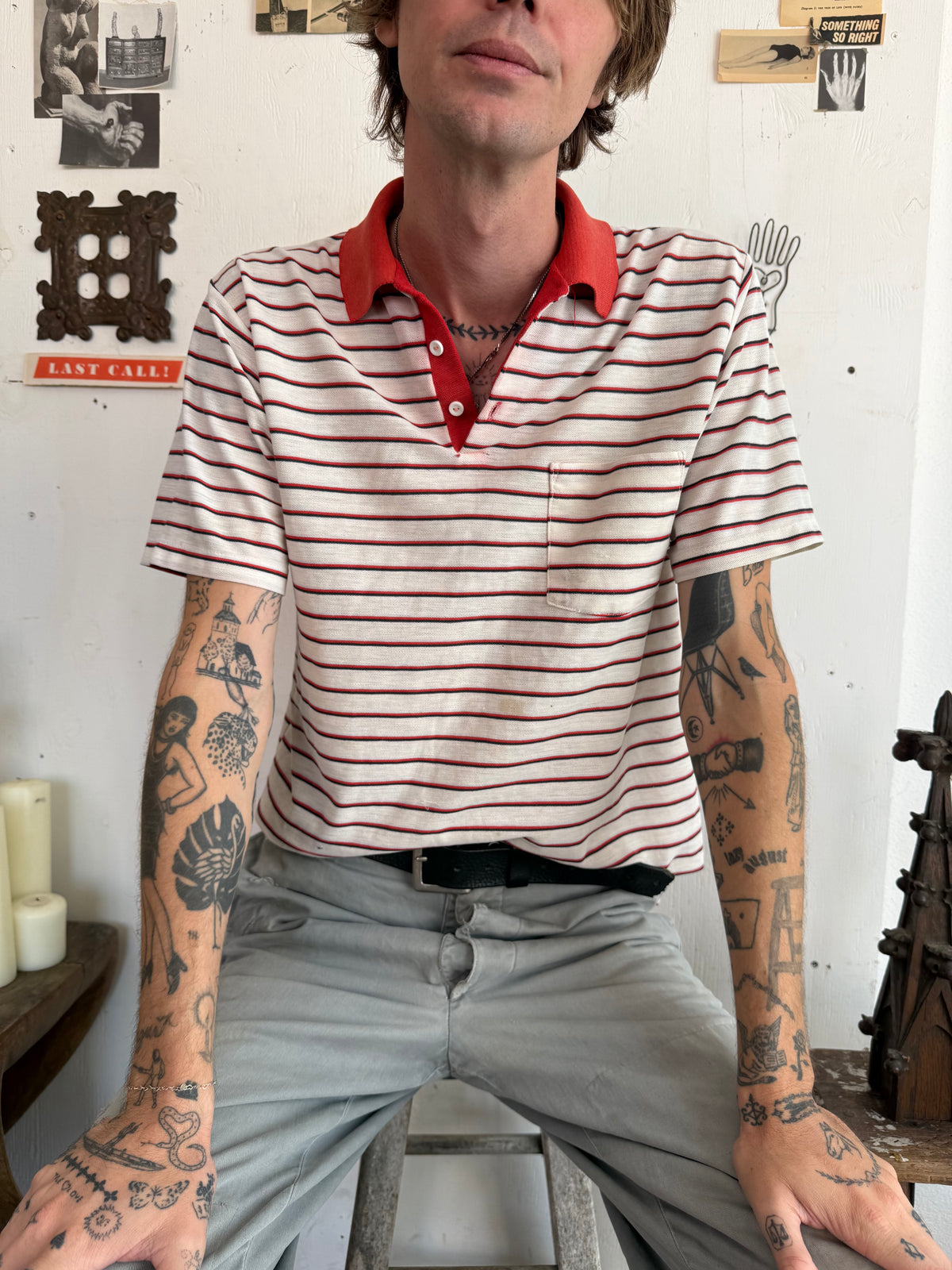 1970s Striped Polo