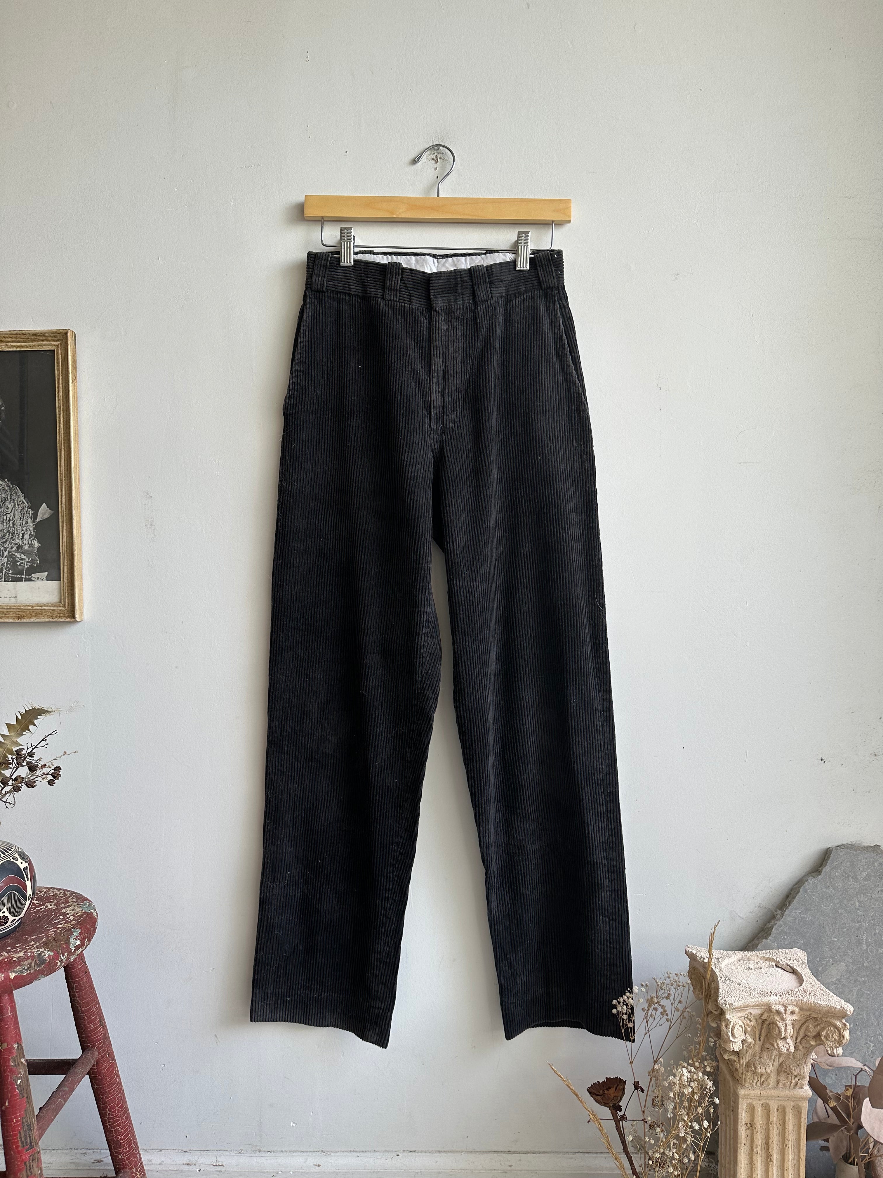 1970s Black Corduroy Trousers (27 x 30)a