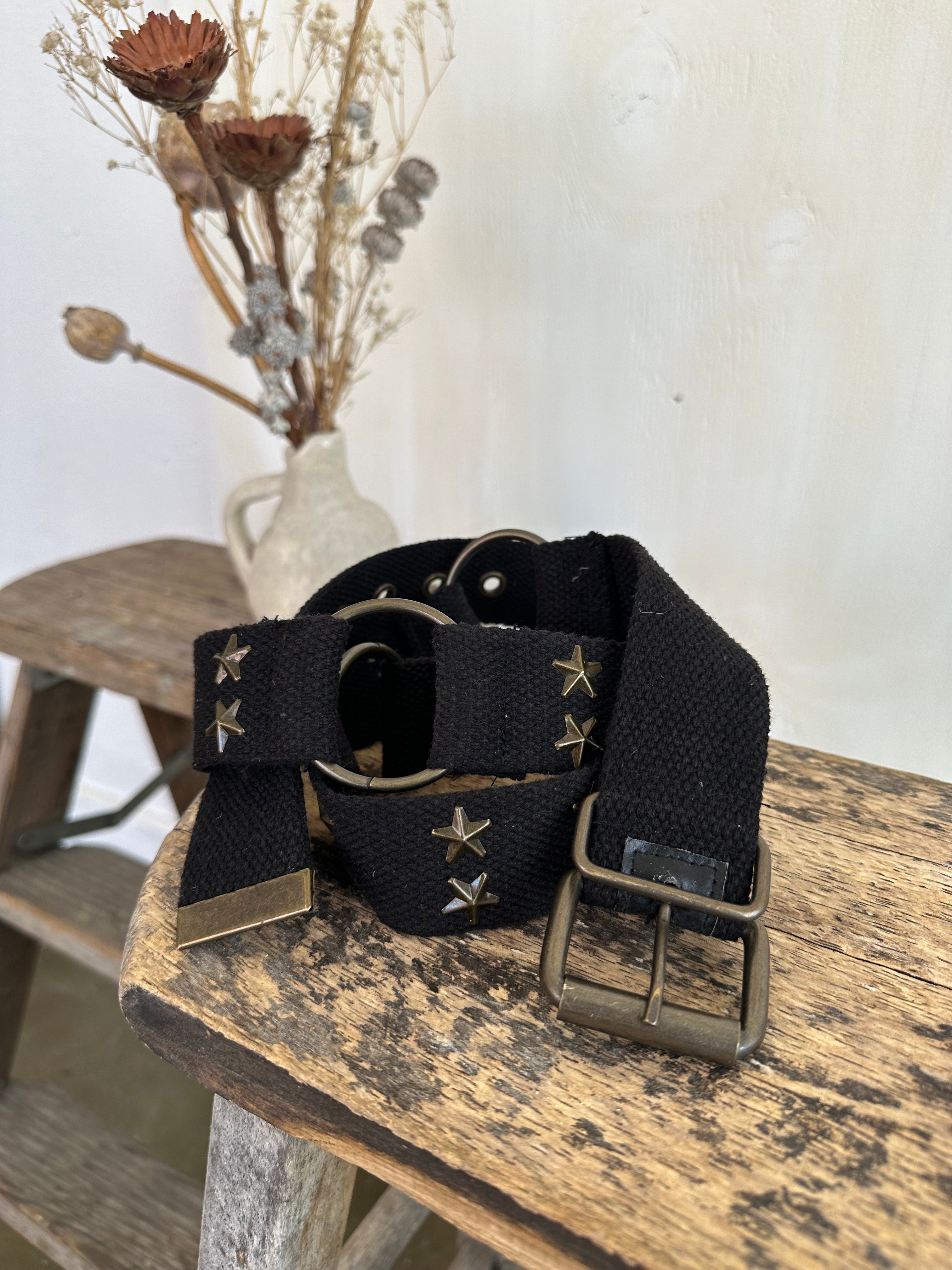 1990s Star Studded Cloth Belt (35" - 38")