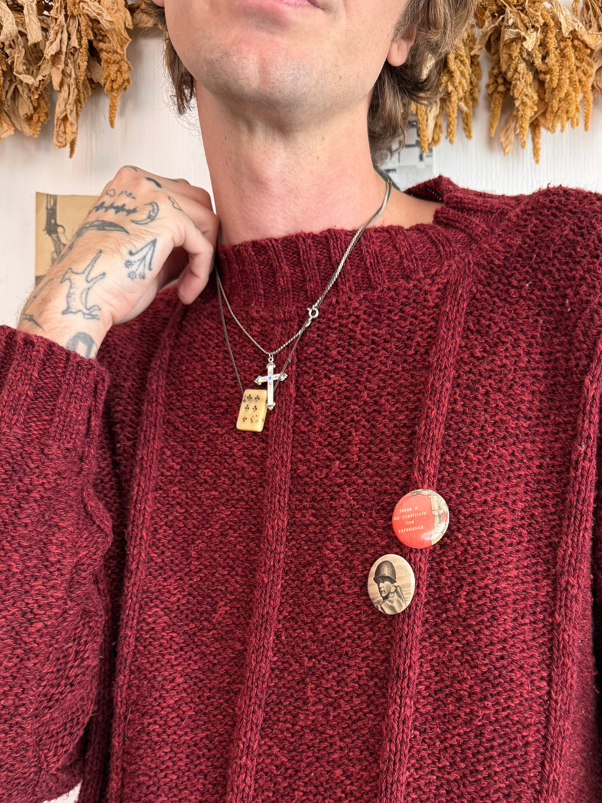 1990s Ribbed Knit W/ Pins