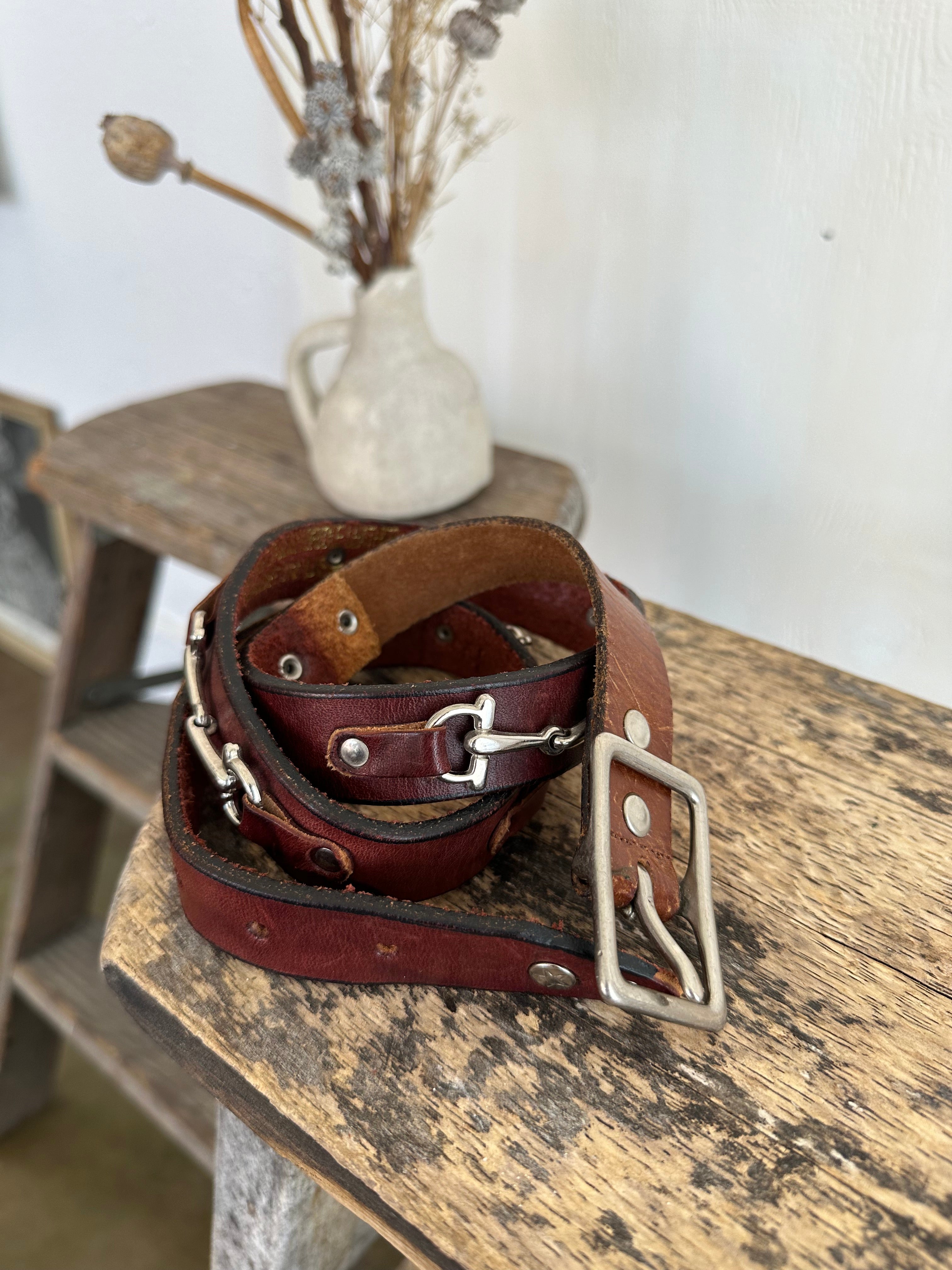 Horse Bit Leather Belt (29" - 34")