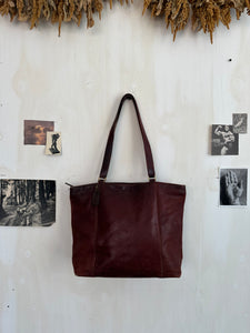 Oxblood Leather Coach Tote