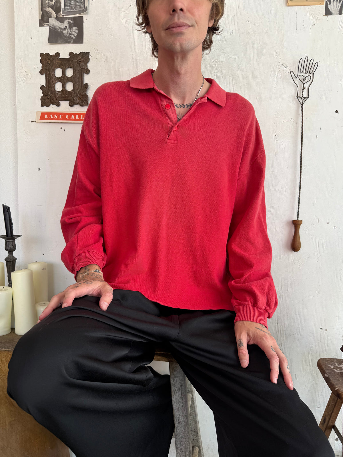 1980s Sunfaded Long Sleeve Polo