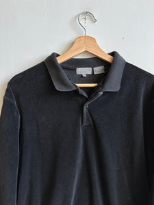 1980s Velour Polo Sweatshirt (M)