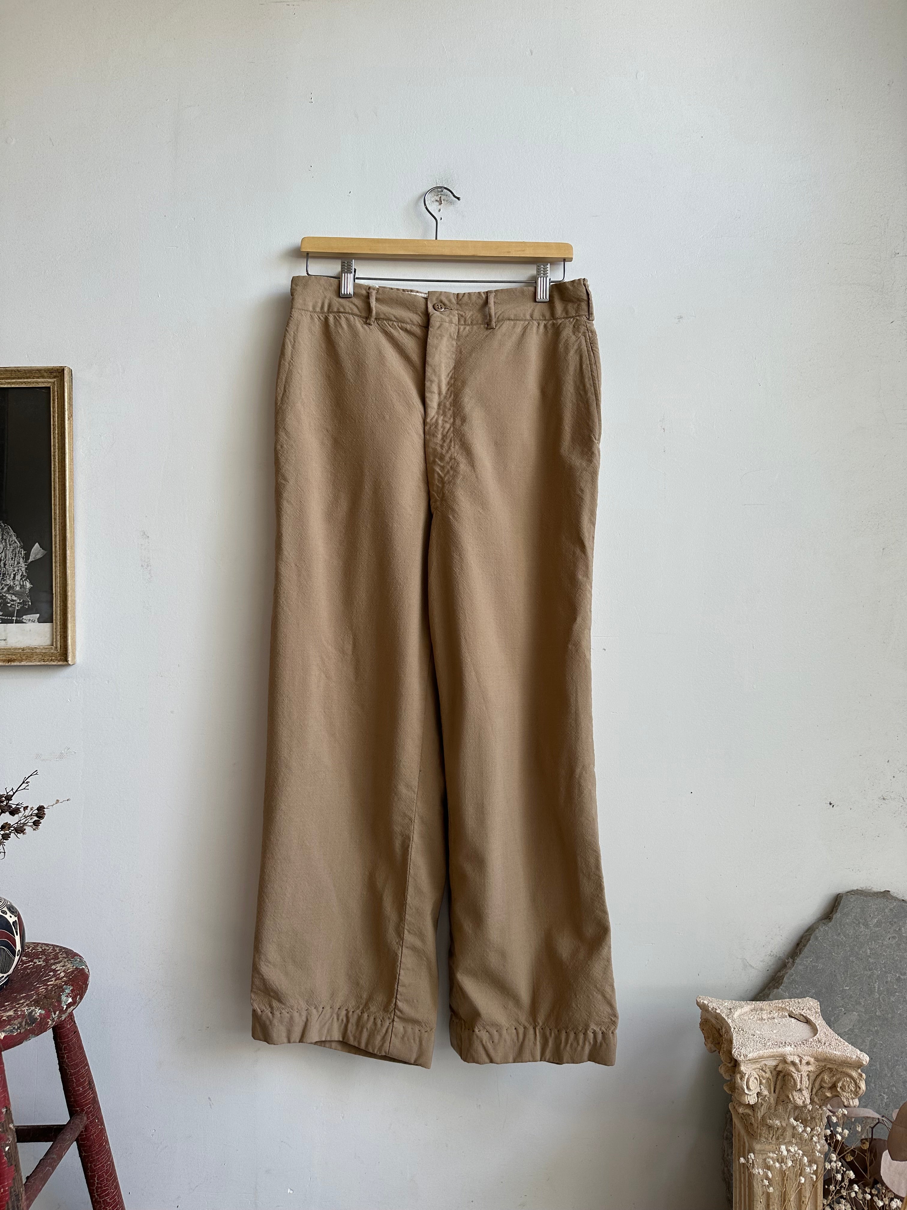 1960s Worsted Wool Hemmed Trousers (31 x 26)