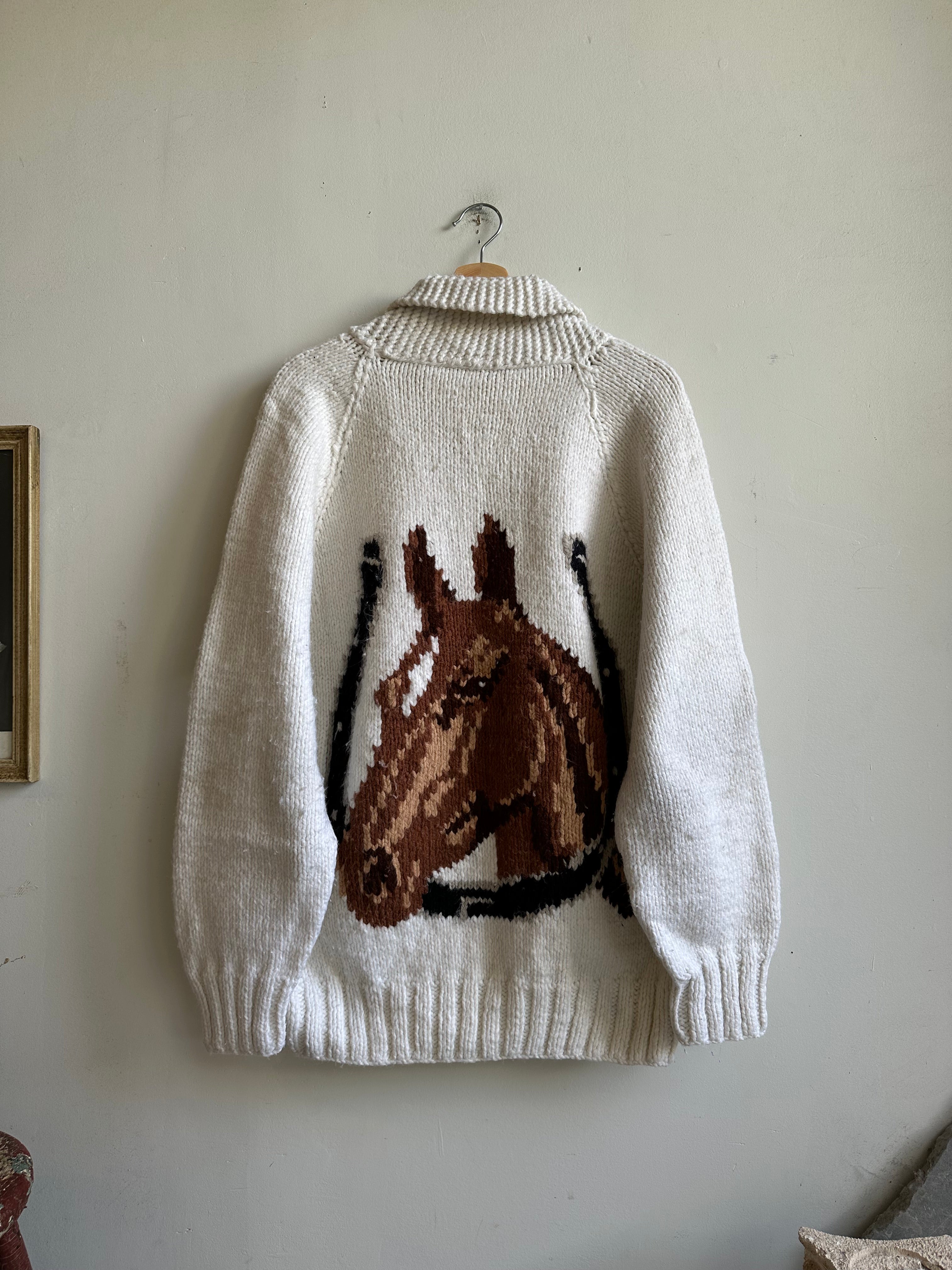 1980s Heavy Knit Horse Jacket (XL)