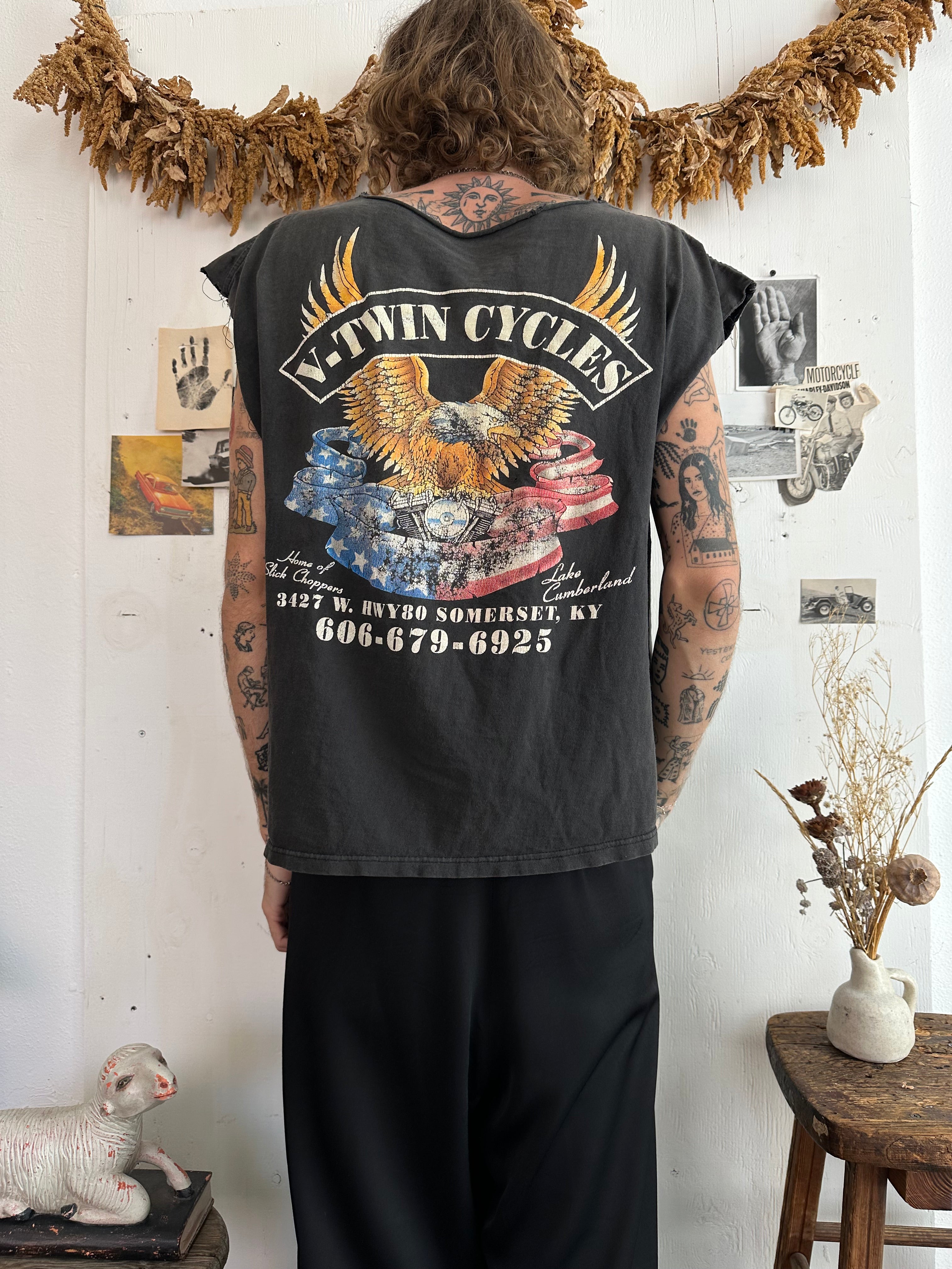 1990s Chopped Harley Muscle Tee (Boxy L)
