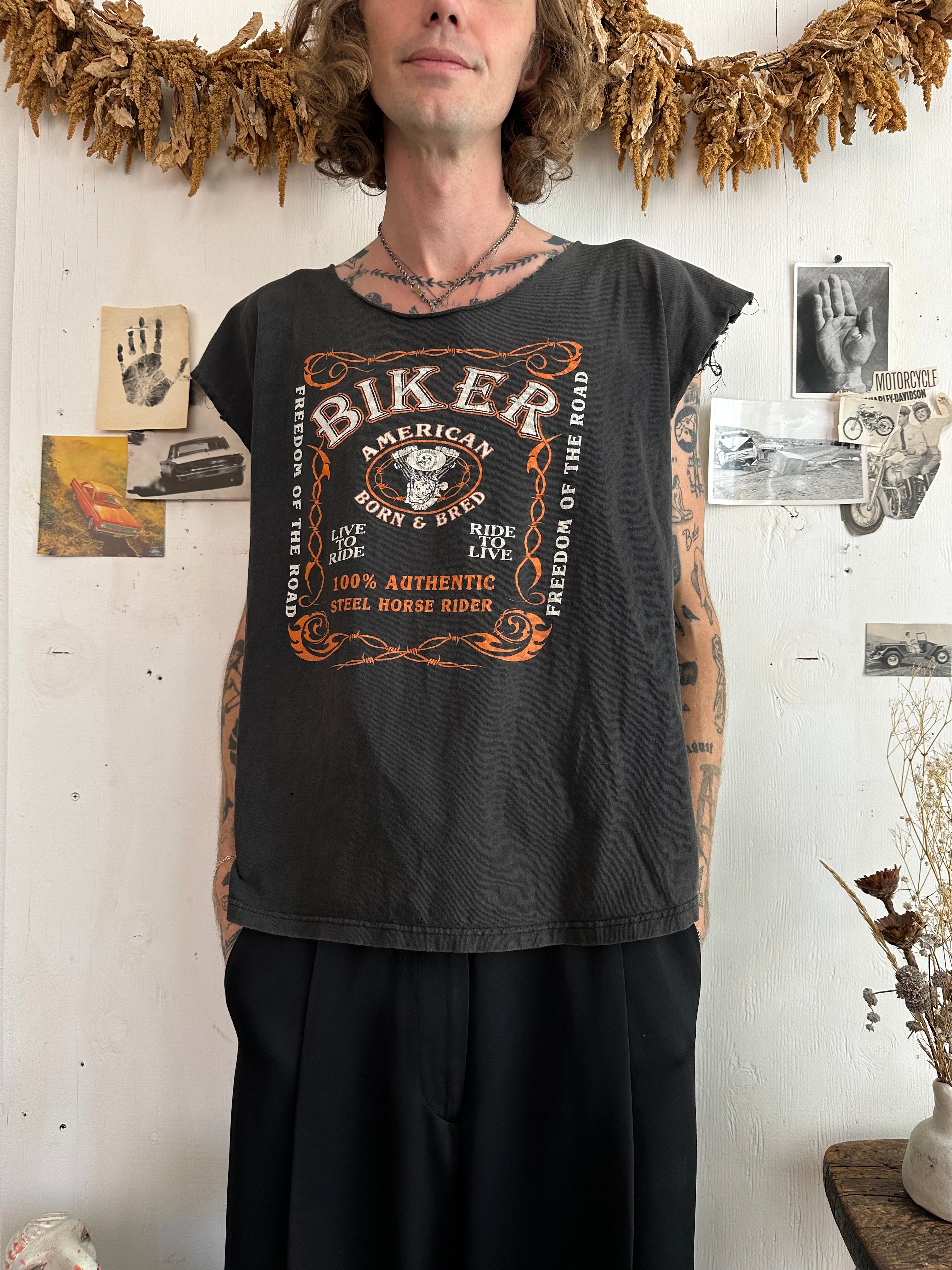 1990s Chopped Harley Muscle Tee (Boxy L)