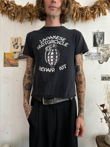 1990s Thrashed Japanese Motorcycle Repair Kit Tee (Boxy S)