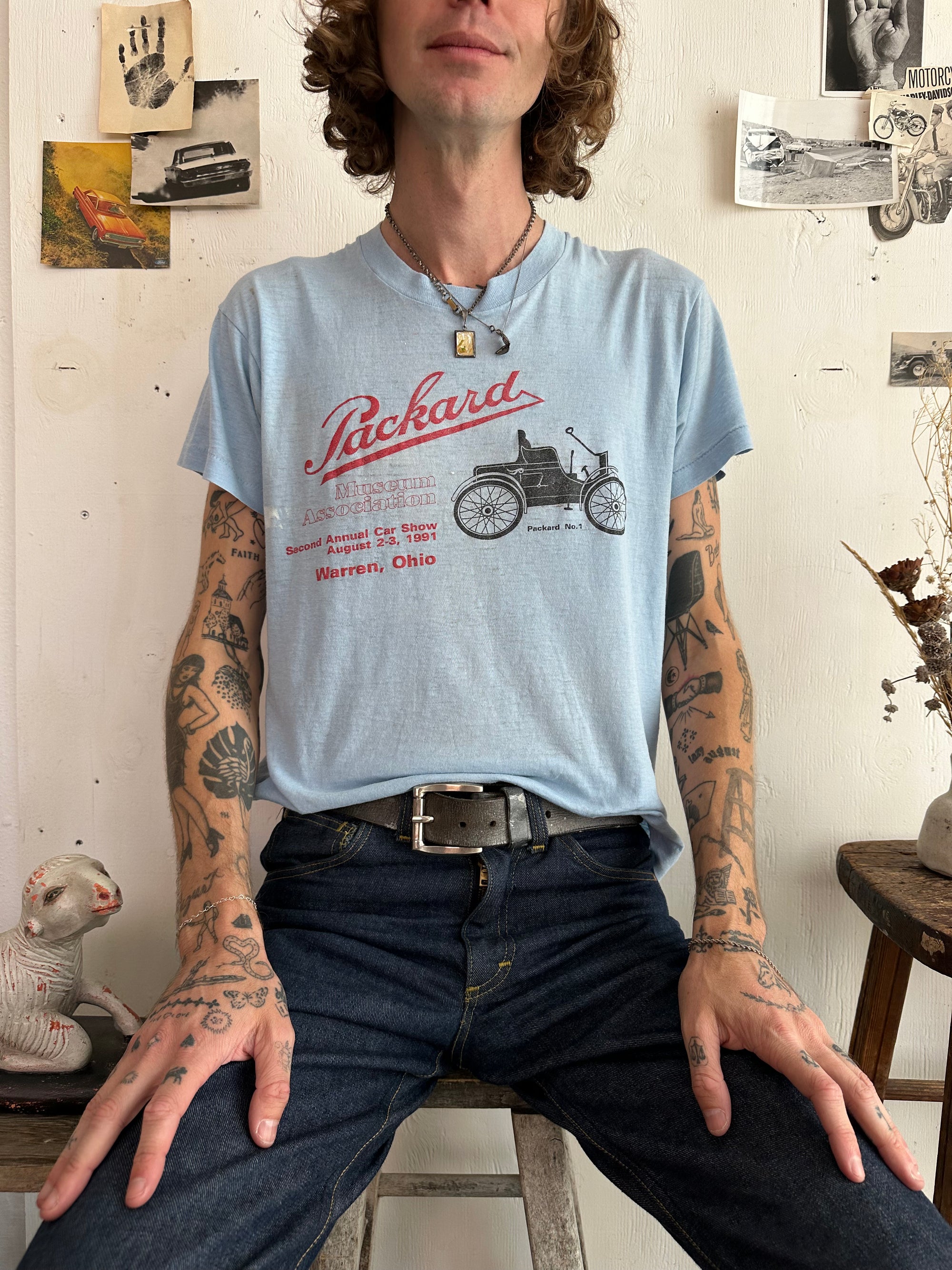1991 Paper Thin Antique Car Show T-Shirt (Boxy M)