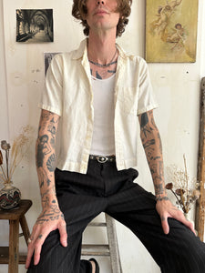 1960s Heavy Short Sleeve Button Down (Chopped S)