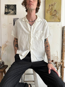 1980s Gauzy Seawanee White Button Up (L/XL)