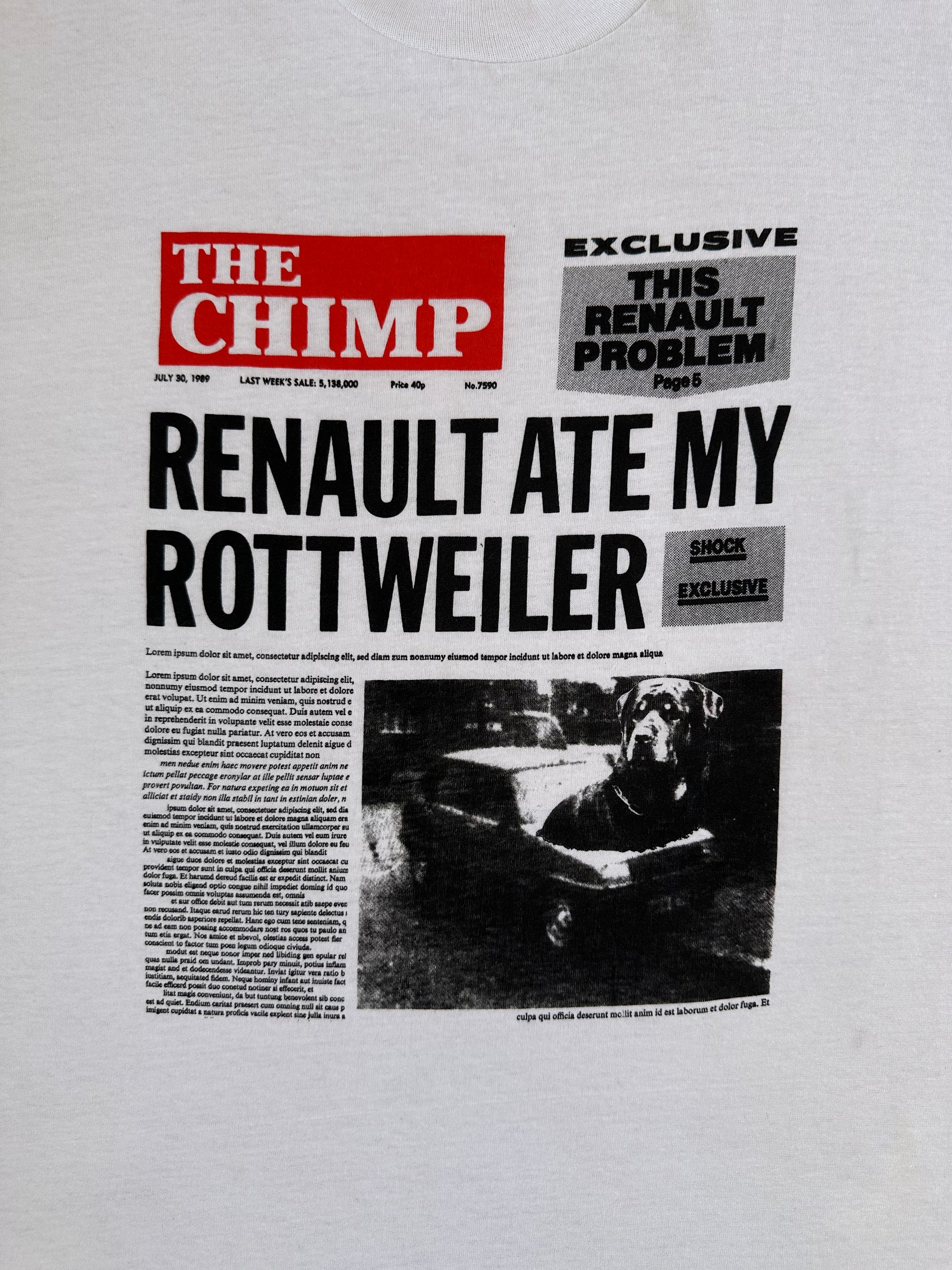 1989 Renault Ate My Rottweiler Tee