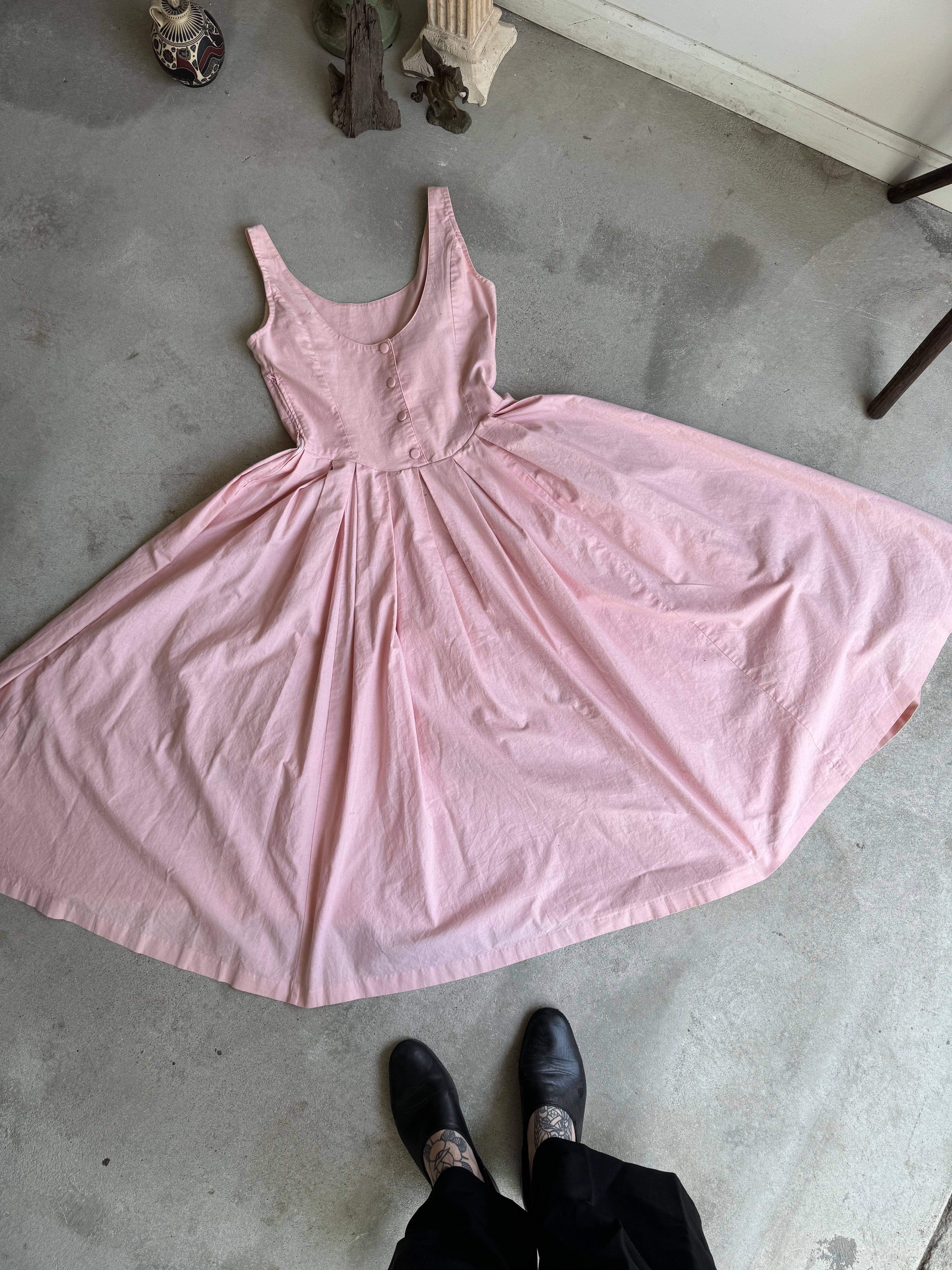 1990s Pleated Pink Dress (M/L)